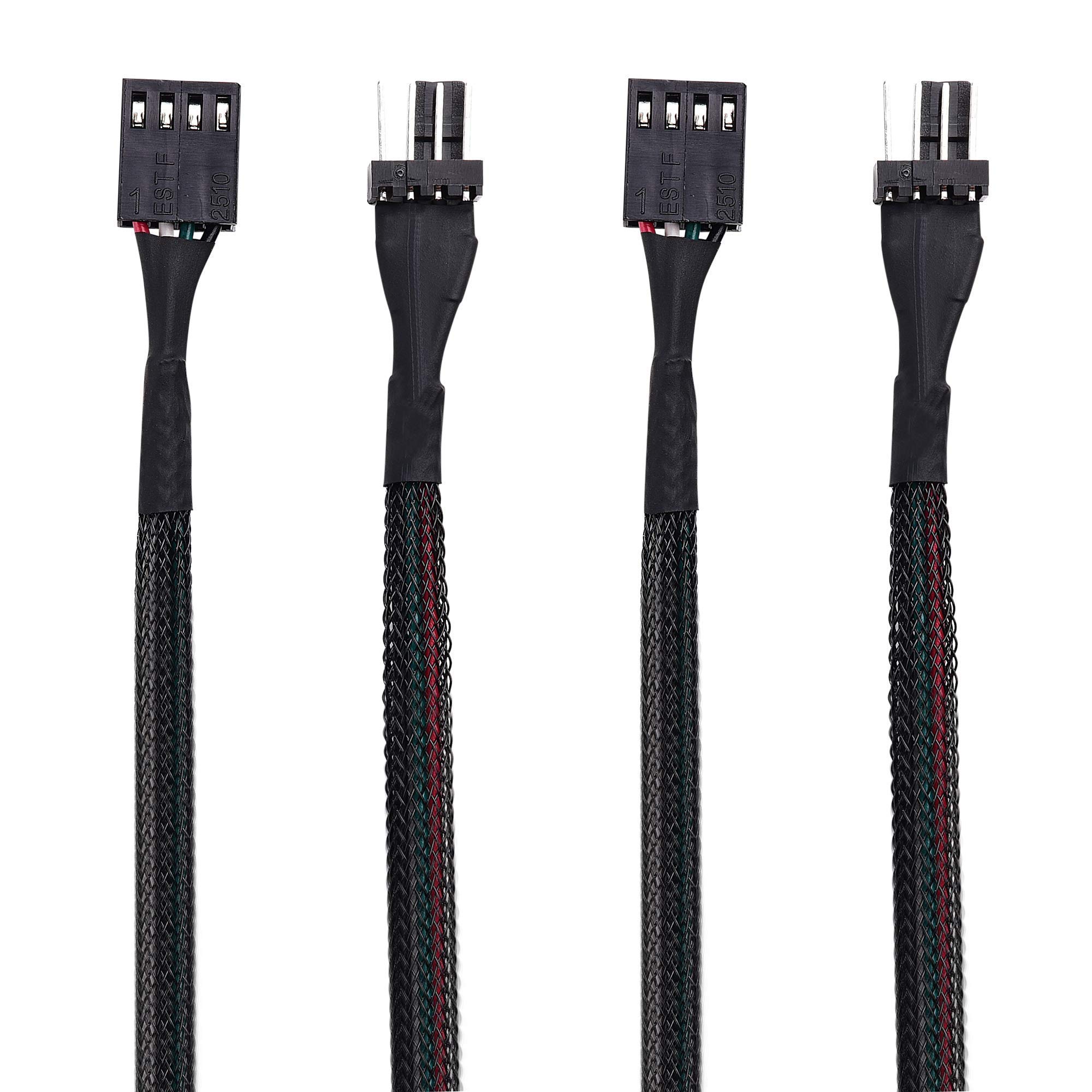 Cable Matters 2-Pack 3-Way 4-Pin PWM Fan Splitter Cable 12 Inch & 4-Pin PWM Fan Extension Cable - for PC Cooling, Case Fans, CPU Coolers, and Gaming Rigs