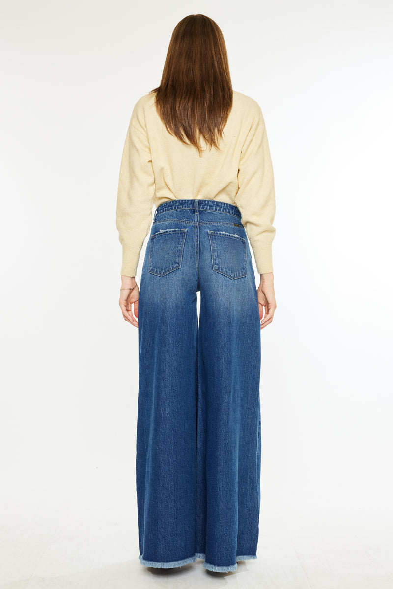 Marley High Rise Super Wide Leg Jeans for Women - Stretchy Denim Pants with Comfortable Fit - Perfect for Casual Outfits, Streetwear & Boho Fashion