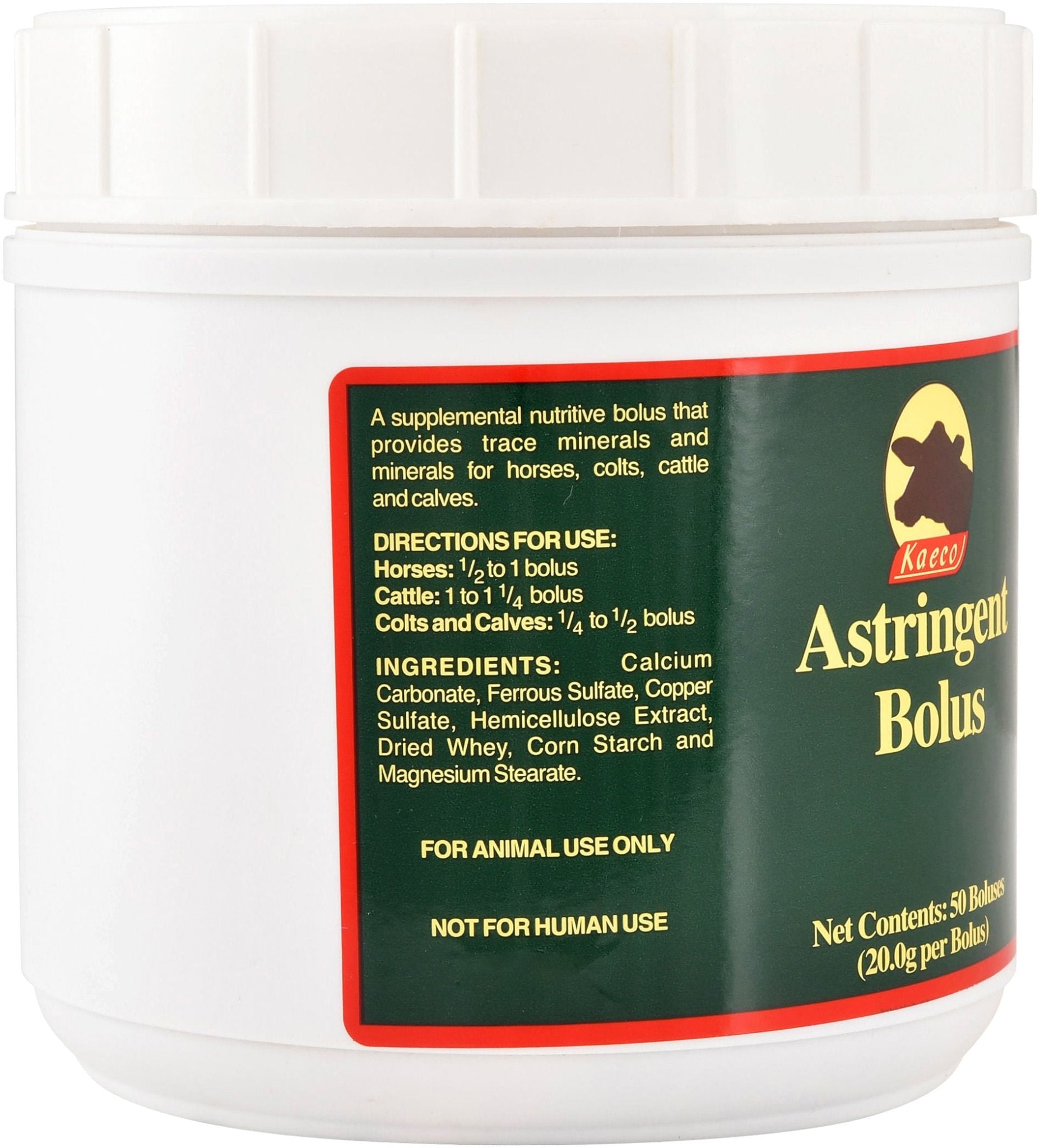 Astringent Bolus for Dogs & Cats - 50 Count | Digestive Support & Diarrhea Relief | Perfect for Travel & Emergency Pet Care