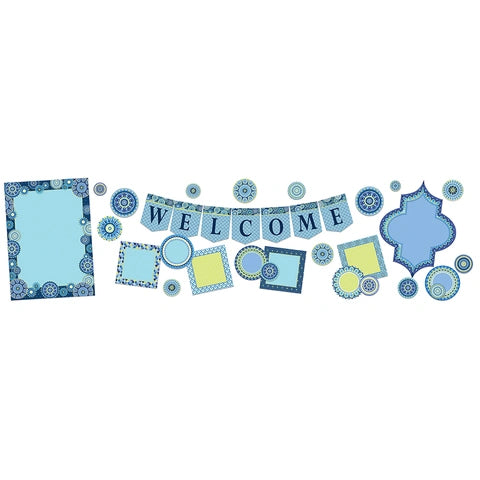 Blue Harmony Welcome Bulletin Board Set - Classroom & Office Decor for Back to School, Events & Announcements