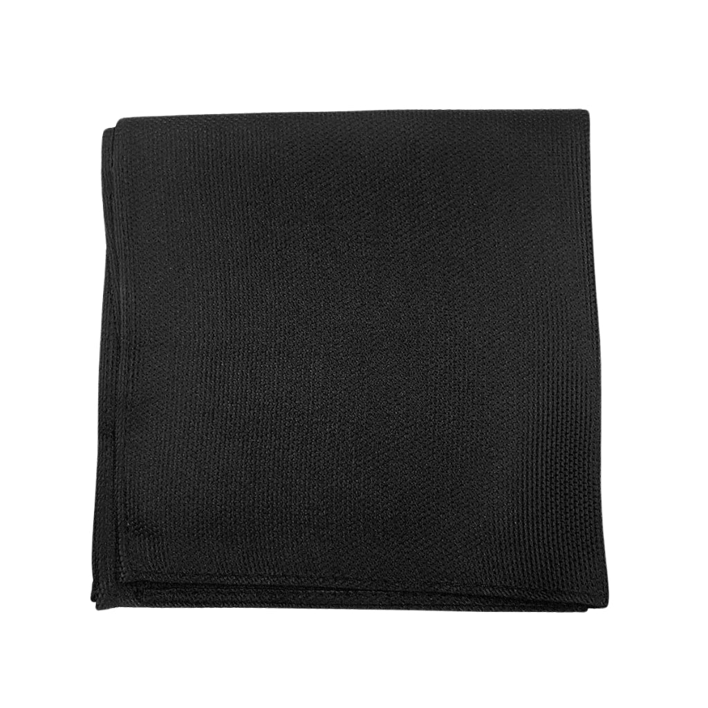 ABELARD Plain Black Pocket Square - Elegant Silk Handkerchief for Men's Suits & Formal Events