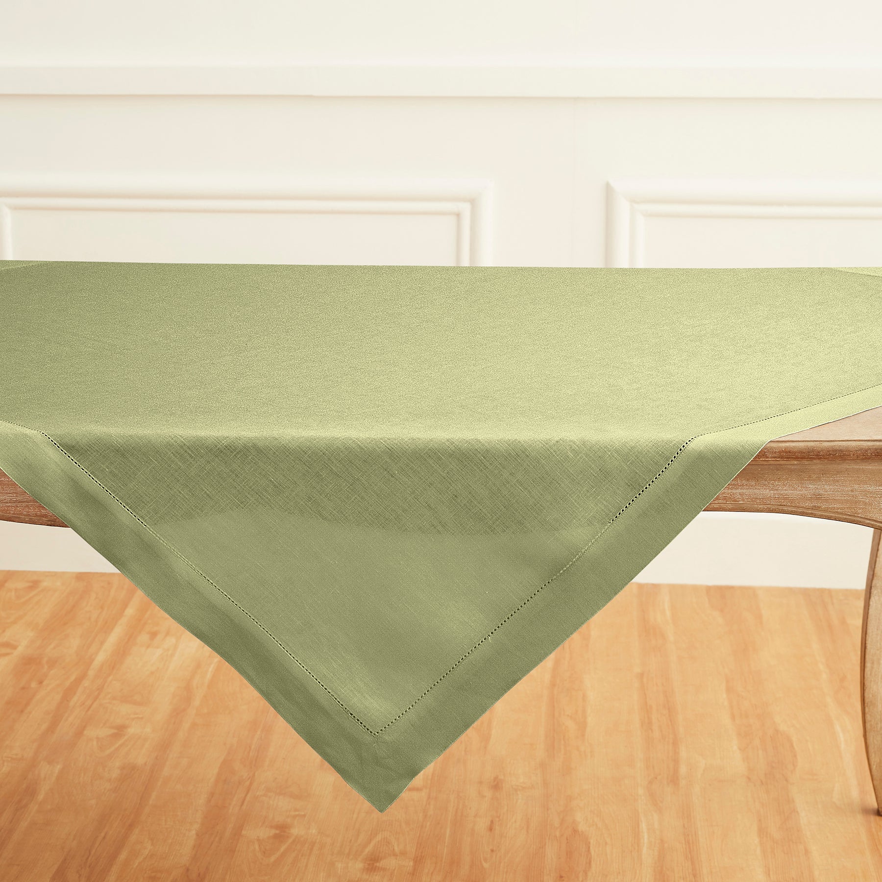 Classic Hemstitch Table Throw - Elegant Linen Table Runner for Dining Room Decor, Wedding & Holiday Table Settings