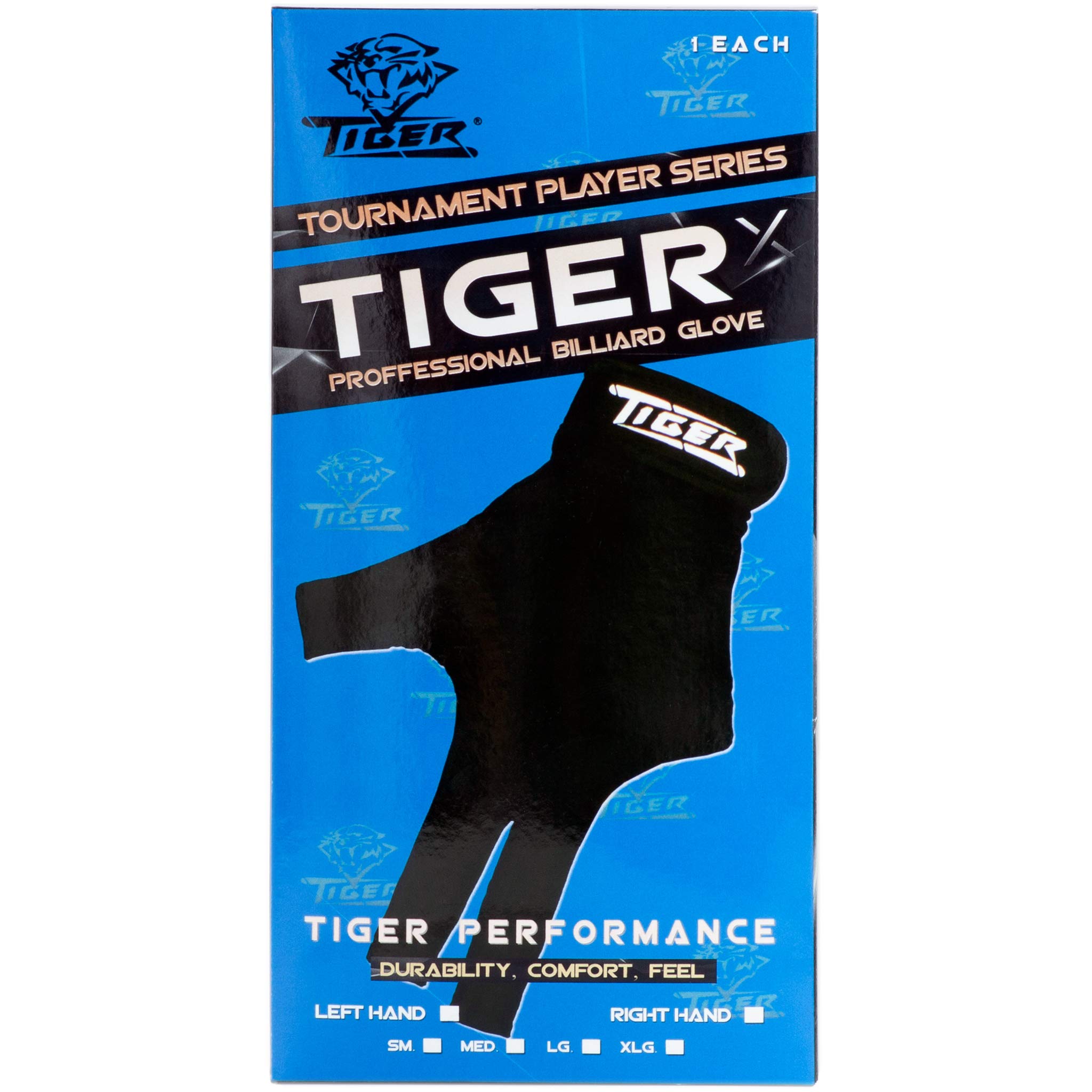 Tiger Products Left Hand Billiard Glove - Black Pool Cue Glove for Precision Shots & Smooth Play - Perfect for Professional & Casual Players