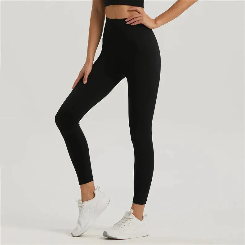 Vnazvnasi Women's High Waist Sports Leggings - Skin-Friendly Fabric, Anti-Curl Design with Inner Pocket - Perfect for Running, Yoga & Climbing Workouts