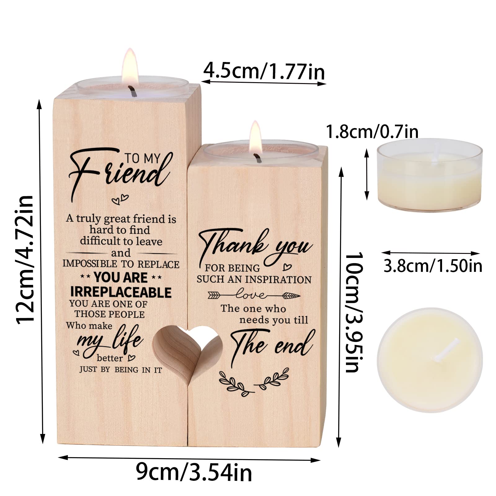Personalized Candle Holder for Women - Custom Friendship Gift for Best Friend, Birthday, Christmas, Thanksgiving - Perfect for Home Decor, Relaxation & Gifting