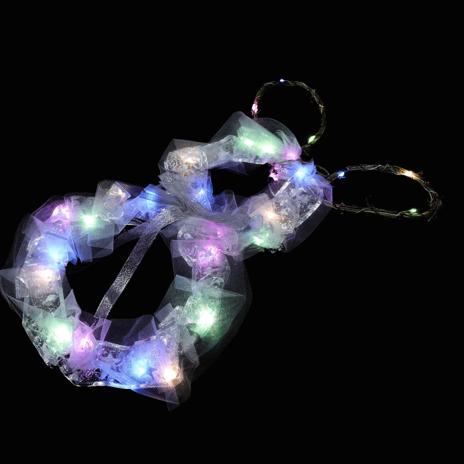 Bestoyard LED Lighted Garland Easter Decorations - Large Bunny Wreath with Warm White Lights for Front Door, Indoor & Outdoor Home Decor - Perfect for Easter Party, Spring Festival & Holiday Door Hanging Decorations