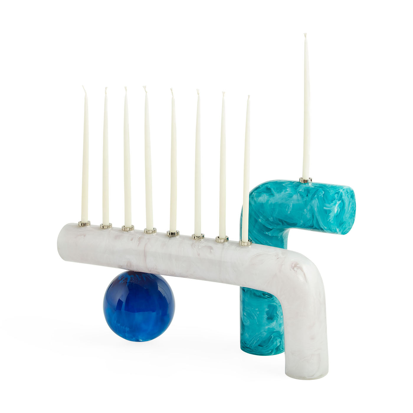 Mustique Menorah - Elegant Hanukkah Candle Holder for Jewish Holiday Decor, Home & Synagogue Celebration