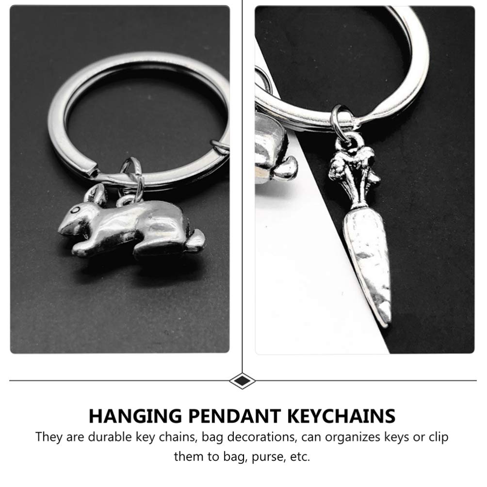 PRETYZOOM 1pc Alloy Carrot Keychain - Cute Rabbit Key Ring Pendant for Bags, Keys & Accessories | Perfect Gift for Home, Office & Travel Use