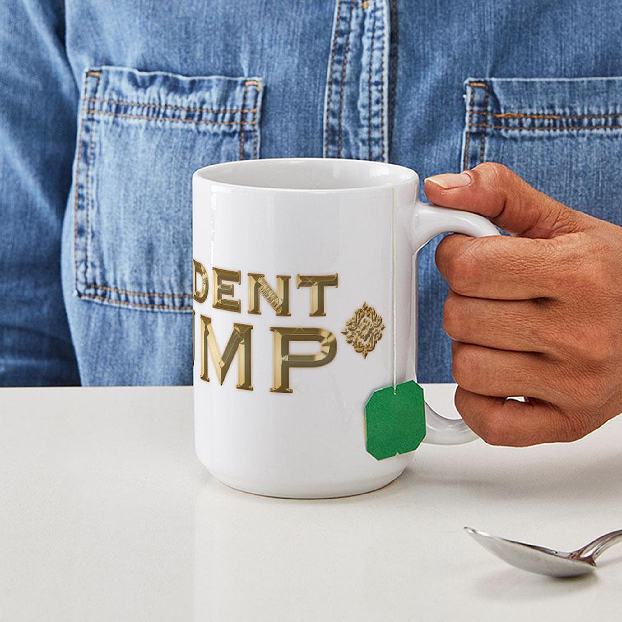 President Trump 15 oz (444 ml) Ceramic Coffee Mug - White - Perfect for Tea, Coffee & Office Use - Great Gift for Conservatives & Political Supporters