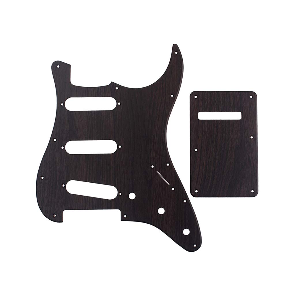 Alnicov 11 Hole SSS PVC 3-Ply Rosewood Grain Guitar Pickguard - Replacement Backplate for Standard Stratocaster | Perfect for DIY Guitar Repair & Customization