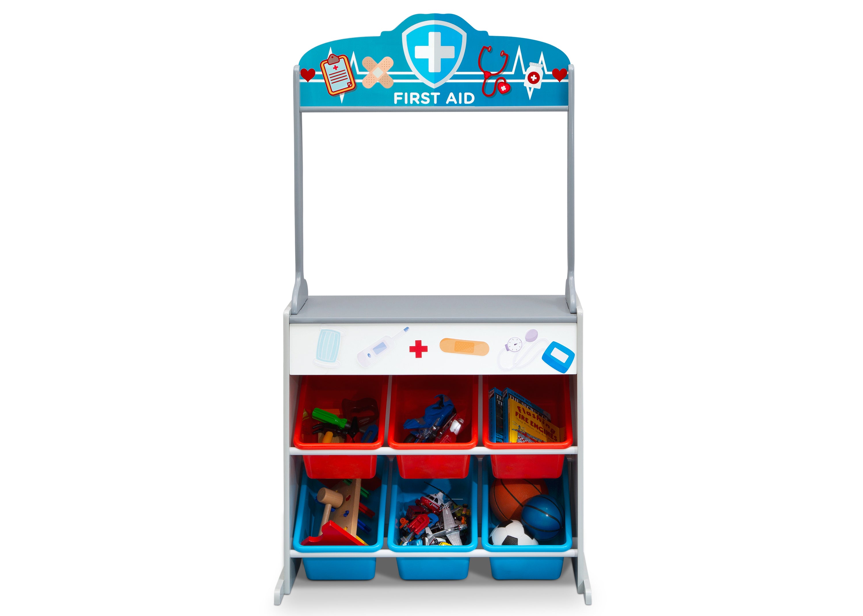 Reversible 4-in-1 Pretend Play Center with Chalkboard & Storage - Kids Activity Table for Drawing, Learning & Imaginative Play - Perfect for Home, Preschool & Daycare