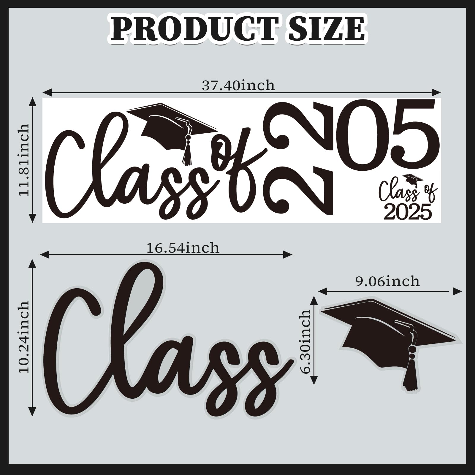 Class of 2025 Graduation Decal - Vinyl Balloon Arch Sign for Grad Party Decorations | Congrats Grad Party Supplies | Perfect for Class of 2025 Events, School Celebrations & Photo Backdrops