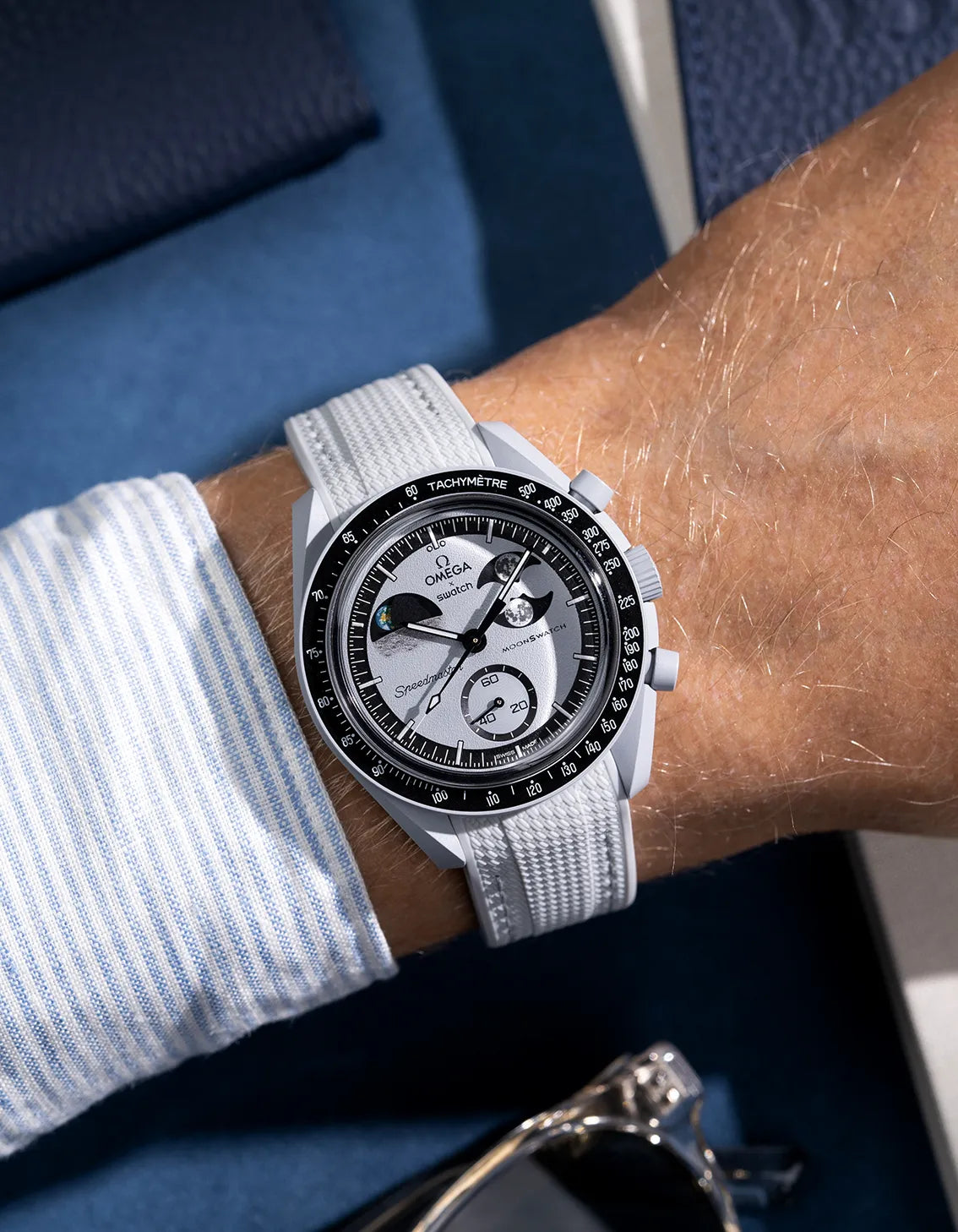 Omega x Swatch MoonSwatch Mission to Earth Rubber Watch Strap - Durable Replacement Band for MoonSwatch Earth Model - Perfect for Daily Wear, Sports & Space-Themed Fashion