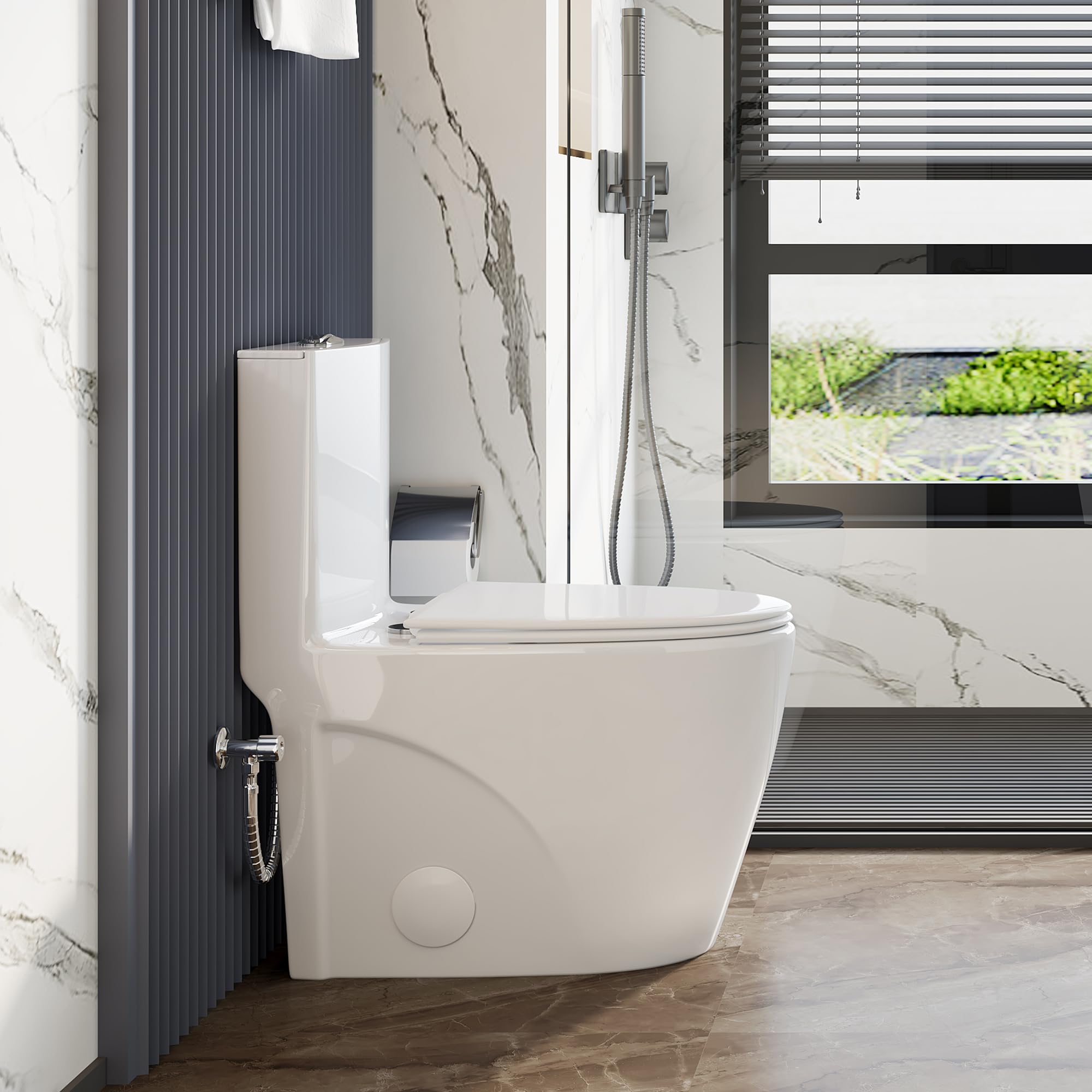 Eridanus Elongated One Piece Toilet - 1.1/1.6 GPF Dual Flush, 12