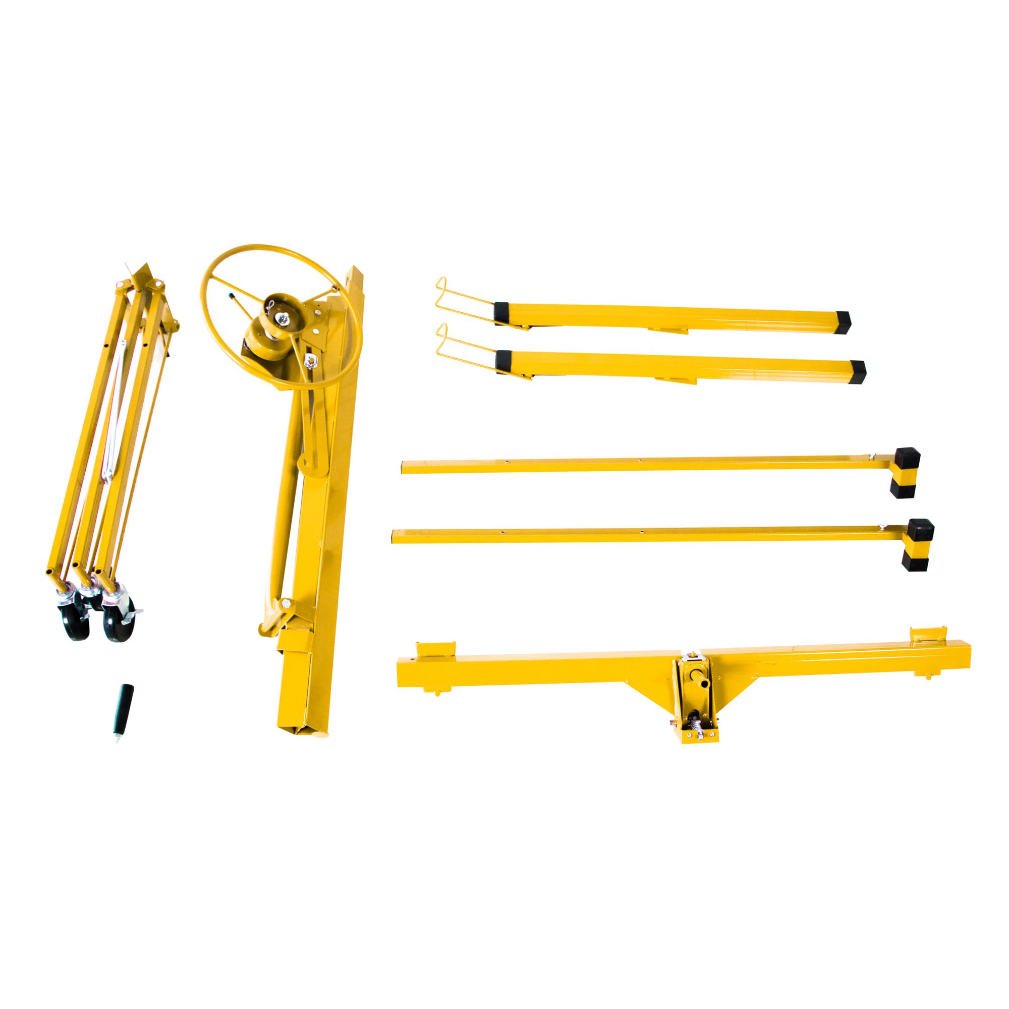 Heavy Duty Lift Panel Host Sheetrock Jack Lifter - 150Lbs Capacity Ceiling Drywall Hoist Tool with 11Ft Max Height (Yellow) - Perfect for Construction, Renovation & DIY Ceiling Installation Projects