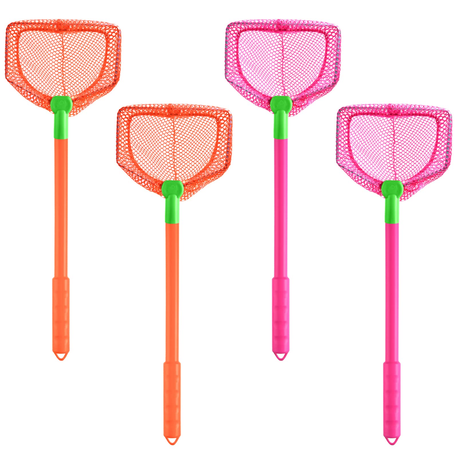 **Coopay 4-Piece Kids Fishing Net Set - Butterfly & Bug Catcher, Fish Net for Outdoor Play - Beach, Garden & Park Toys (Orange, Rose Red) - Perfect for Summer Adventures & Nature Exploration**