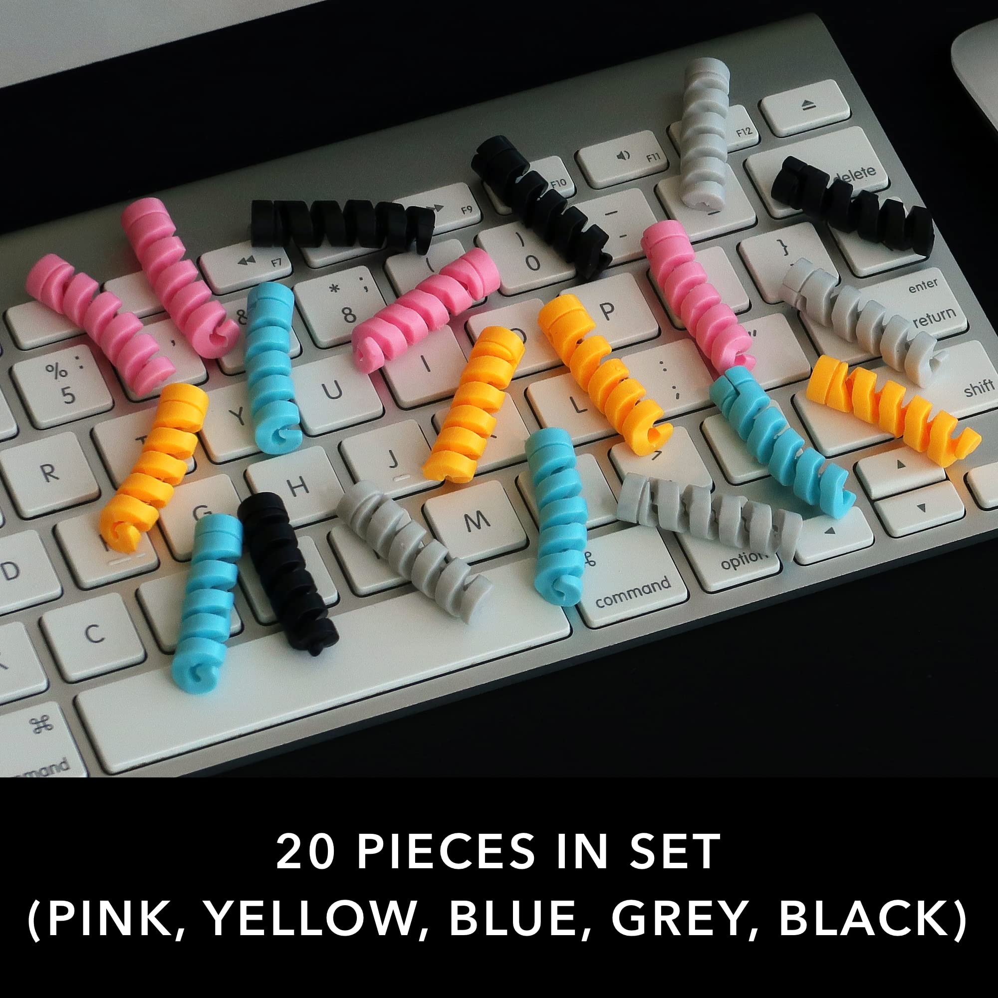 20-Pack Artefact Cable Protector - Durable Charger & Cord Protector for iPhone, iPad, MacBook - Prevent Fraying & Extend Cable Life - Perfect for Home, Office & Travel Use