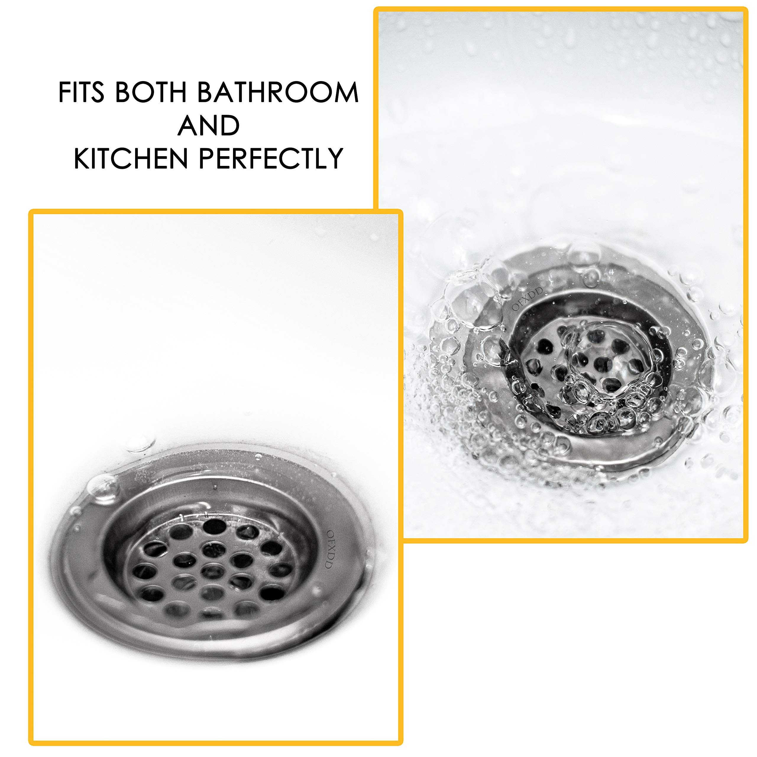 2.5 Inch Stainless Steel Sink Strainer - Bathtub & Kitchen Drain Hair Catcher for Bathroom & Kitchen Sink - Durable Food & Debris Filter (2 Pack) - Perfect for Preventing Clogs in Showers, Tubs & Sinks