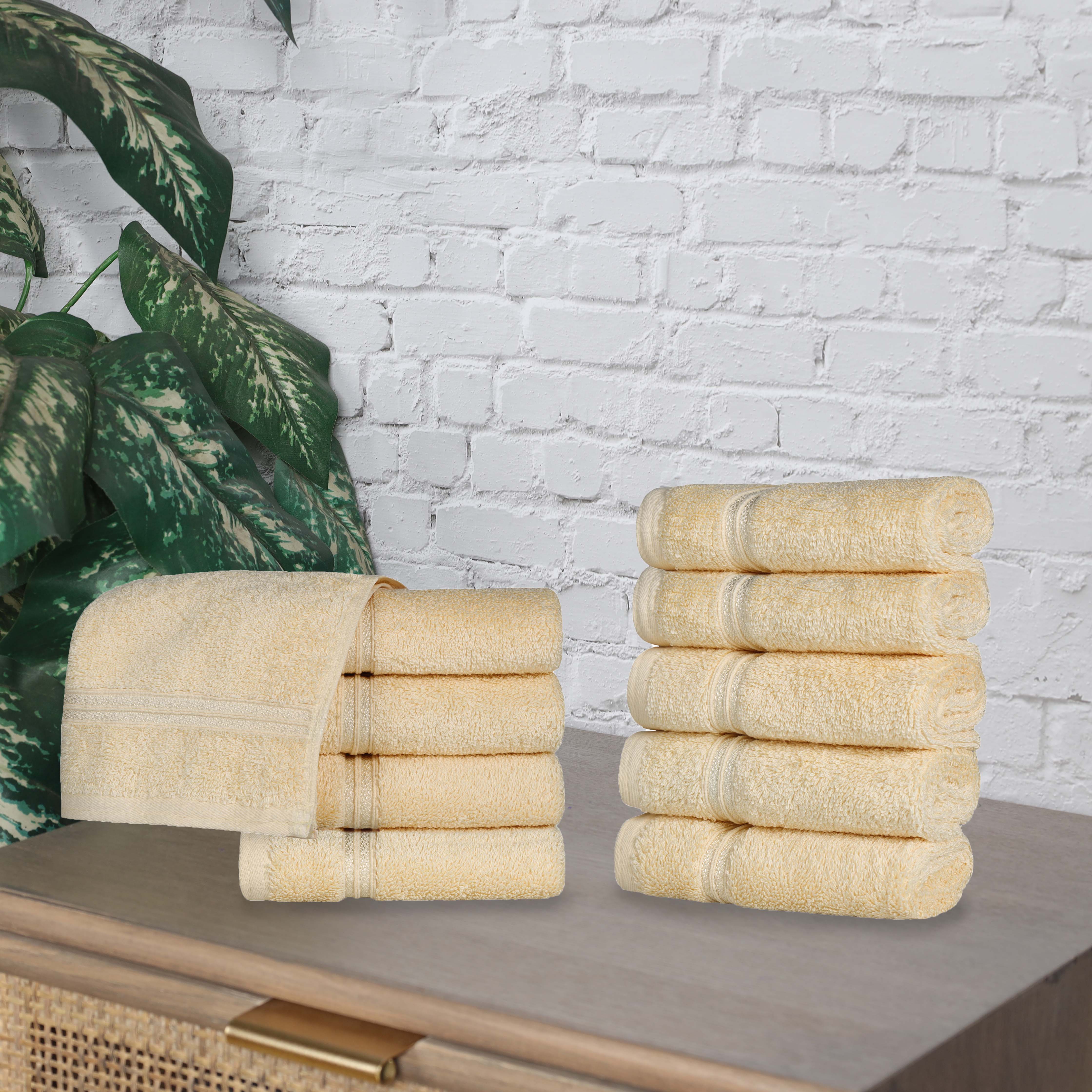 Premium Egyptian Cotton Face Towels - Ultra Soft & Highly Absorbent Bath Towel Set of 10 | Gentle for Sensitive Skin, Perfect for Spa, Gym & Luxury Bathroom Essentials