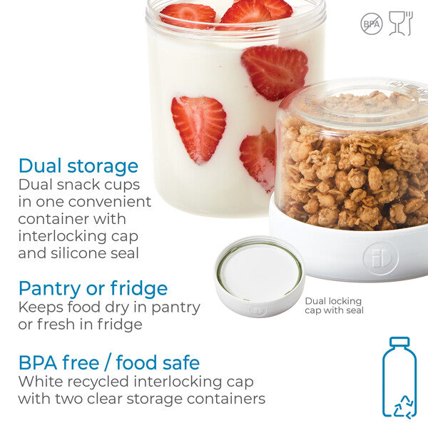 Fresh Stack n' Snack Food Storage Containers - Airtight BPA-Free Plastic Containers for Meal Prep, Leftovers & Snacks (Various Sizes) - Perfect for Kitchen, Office & On-the-Go Organization