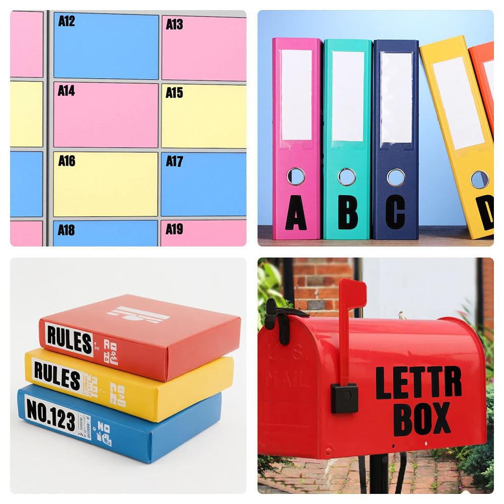 Self-Adhesive Vinyl Letter Stickers - 810 Pcs 1 Inch Black Alphabet Stickers, Mailbox Numbers & Decals for DIY Crafts, Signs, Doors, Windows, Cars & Home Decor - Perfect for Mailbox Labeling, Wall Art & Personalized Gifts