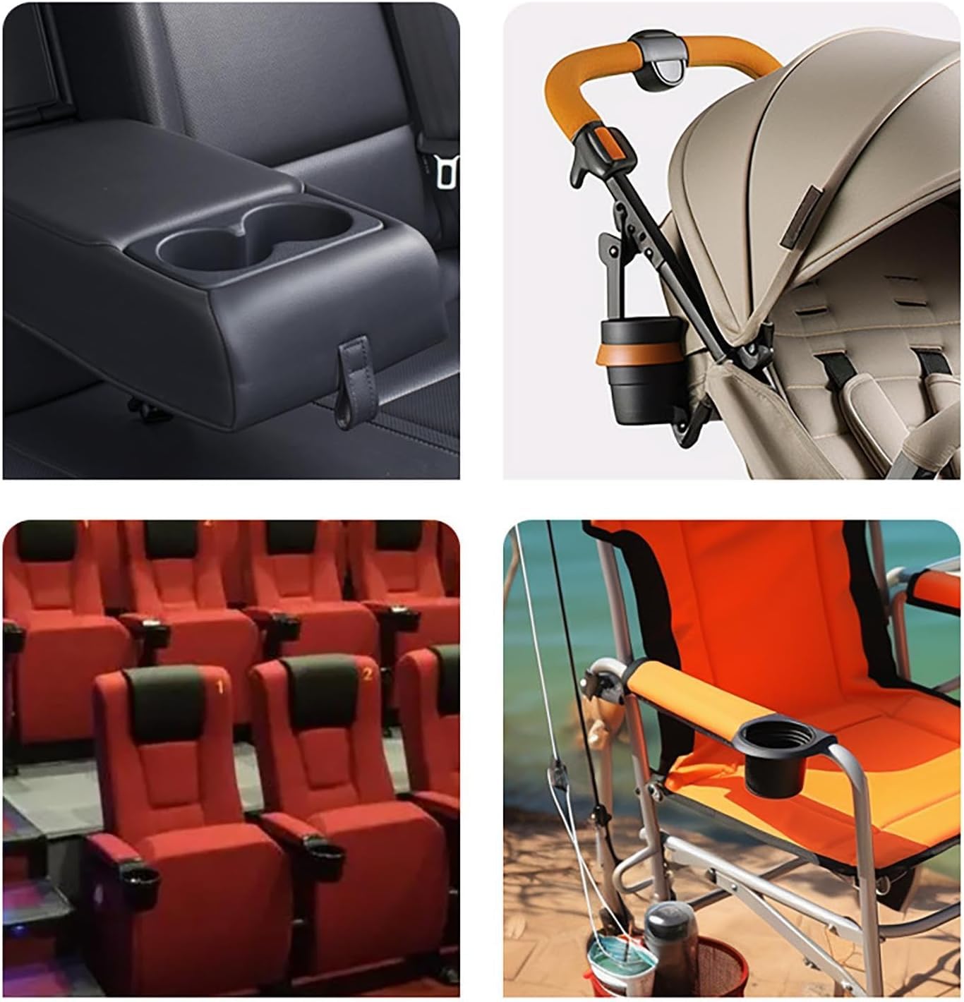 Walquicks 360° Rotatable Car Seat Tray for Kids - Portable Snack & Cup Holder for Travel