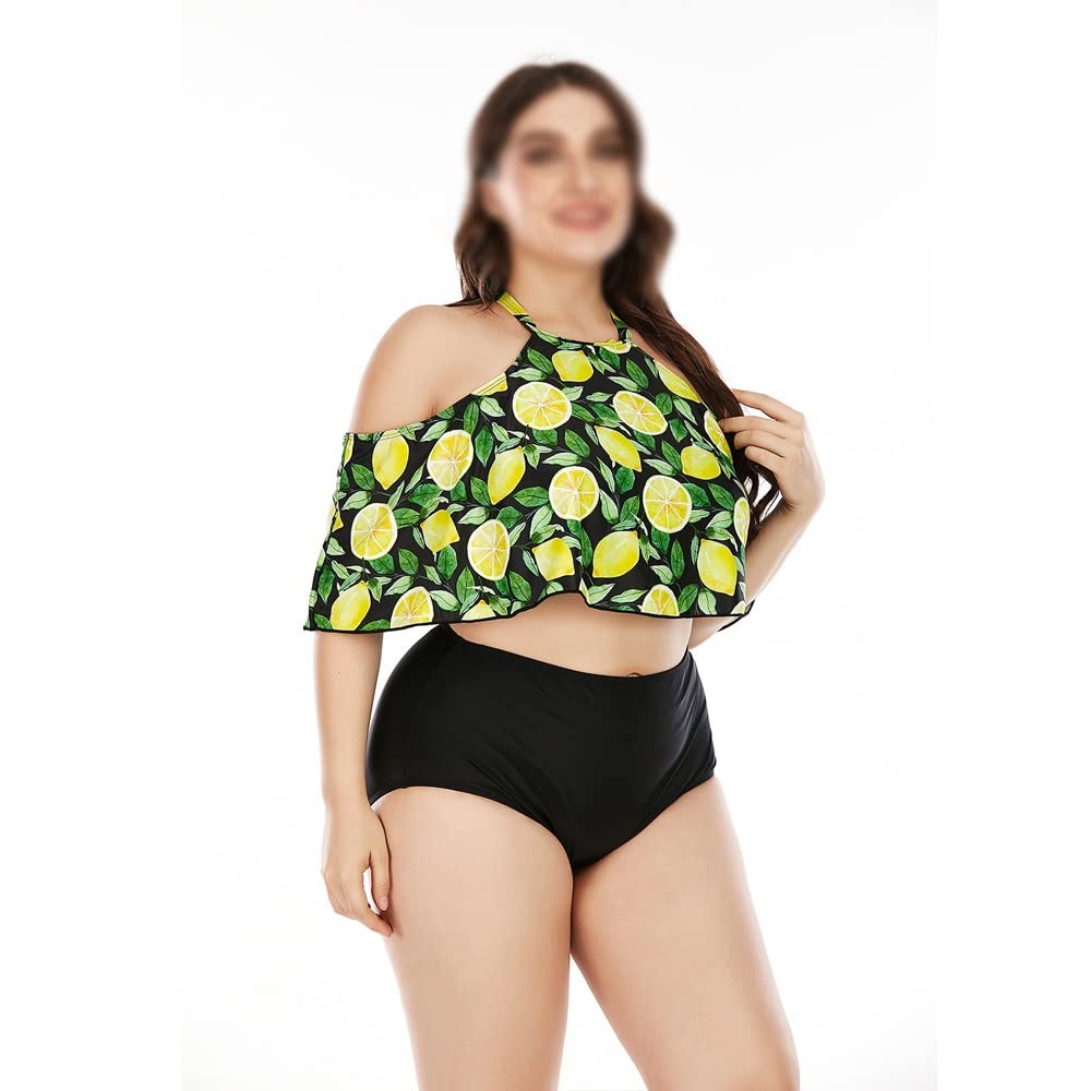 Plus Size High Waist Bikini Set for Women - XXXL Swimsuit with Tummy Control | Beachwear & Pool Party Swimwear | Summer Vacation & Tropical Getaway Outfit