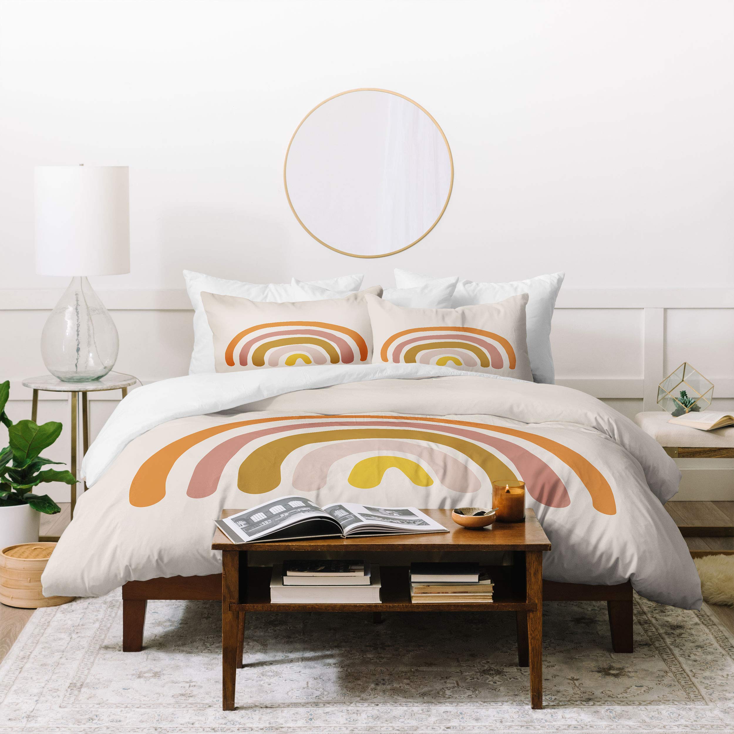 Urban Wild Rainbow Duvet Cover Set with Pillow Shams for Bedroom Decor