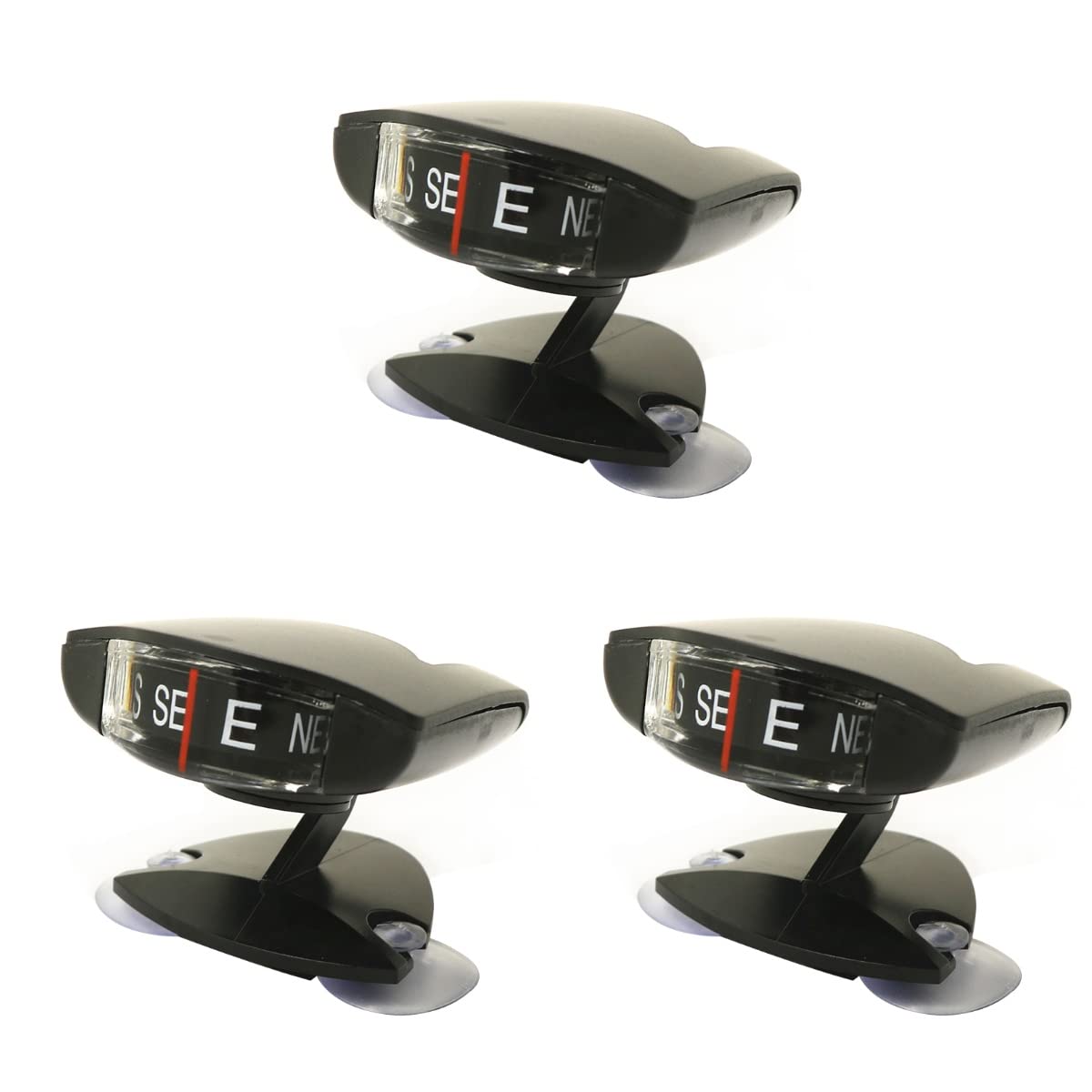 3-Piece Car Dashboard Compass with Suction Cup - Auto Navigation Compass for Accurate Direction - Perfect for Road Trips, Off-Roading & Adventure Travel