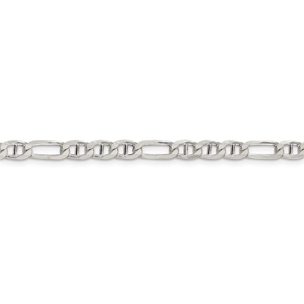 925 Sterling Silver 4.5mm Figaro Anchor Chain Bracelet for Women - Dainty Adjustable Jewelry Gift for Her - Perfect for Everyday Wear, Date Nights & Special Occasions