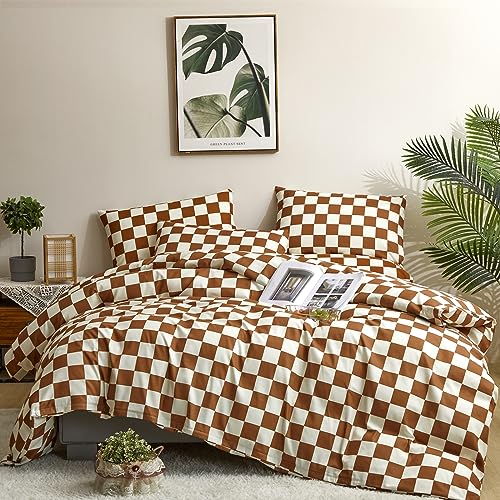 2-white Brown Plaid