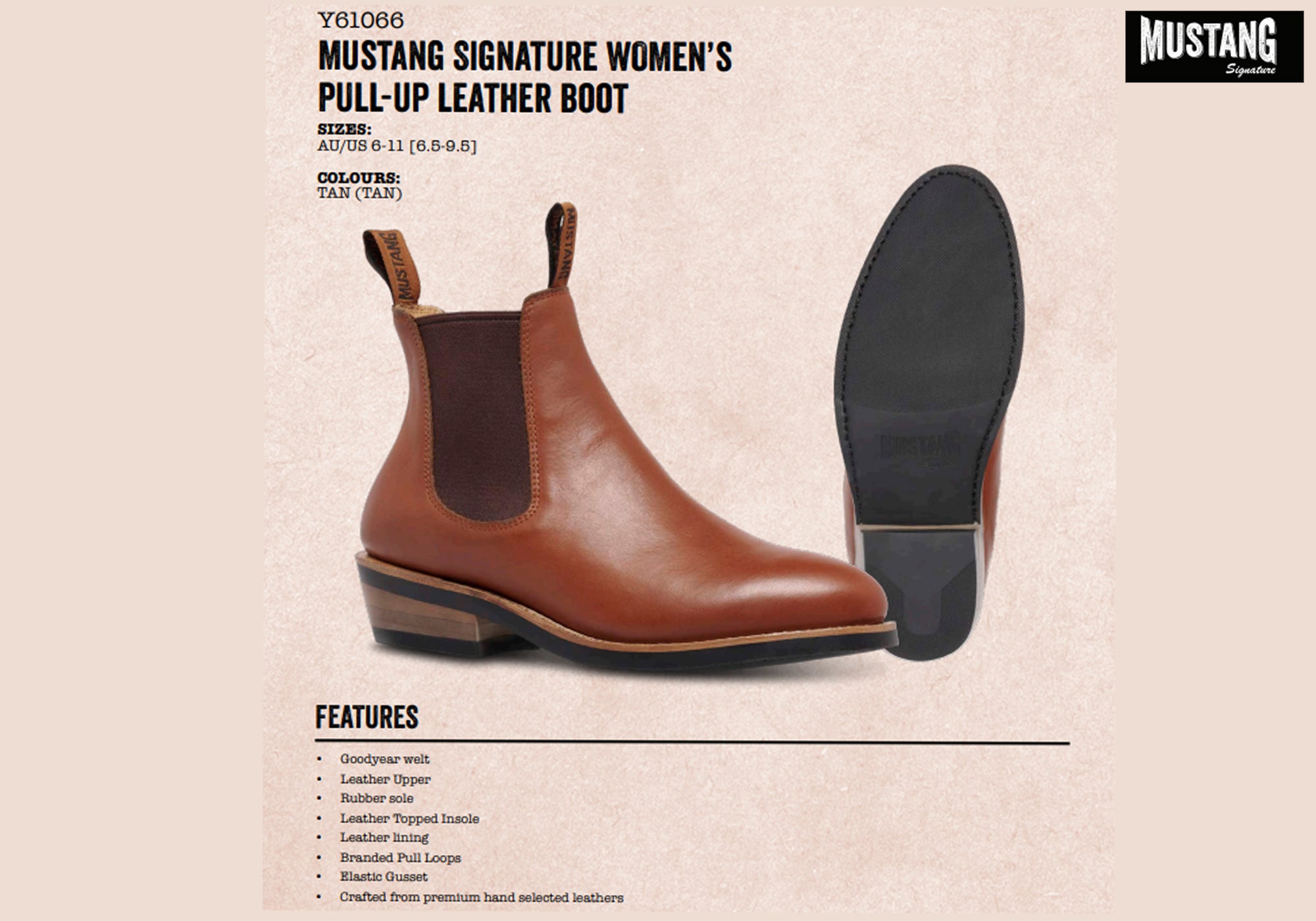 Mustang Women's Signature Pull-Up Tan Leather Boots - Stylish & Comfortable Ankle Boots for Casual Wear, Work & Outdoor Activities