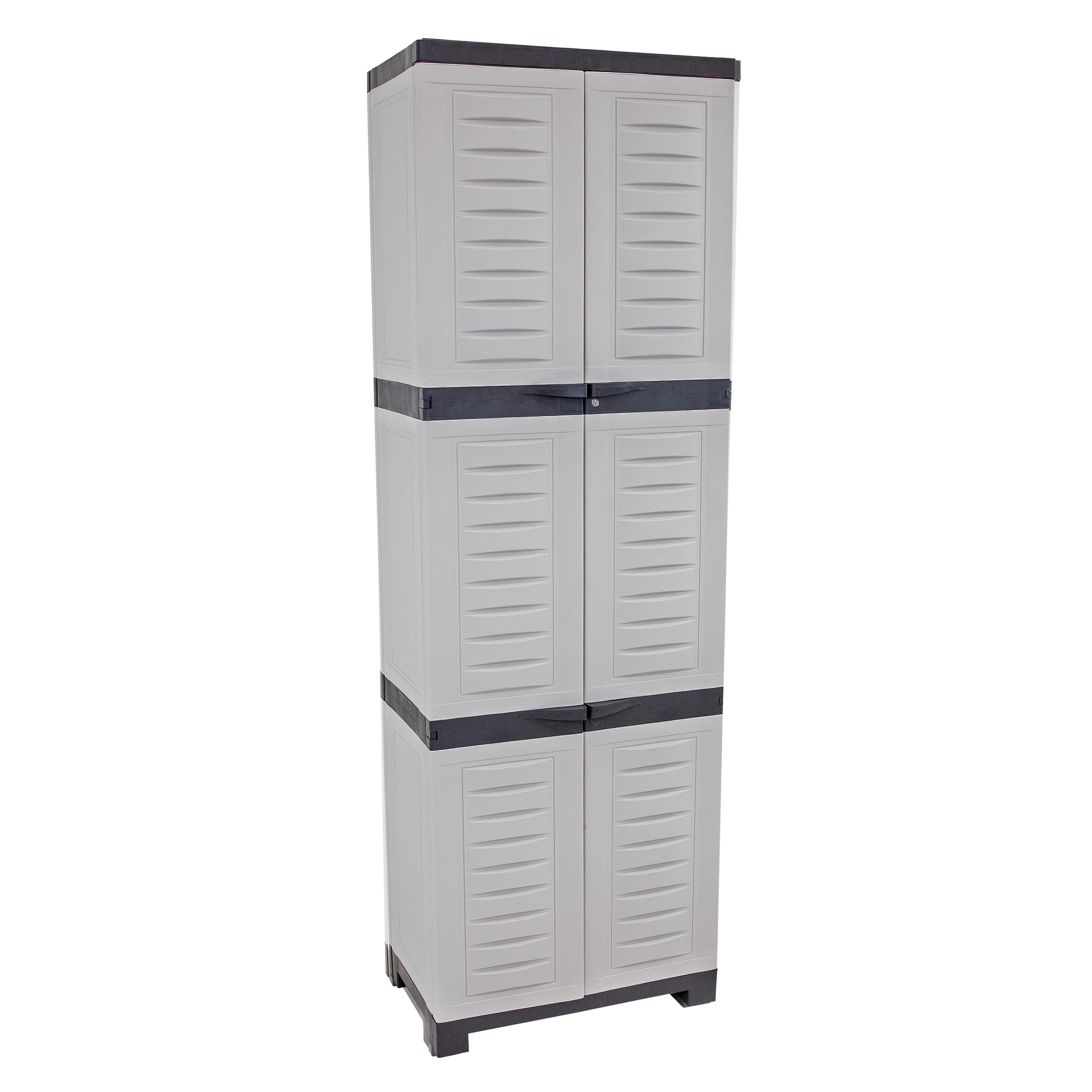 Sunnydaze 4-Shelf Plastic Lockable Storage Cabinet 72