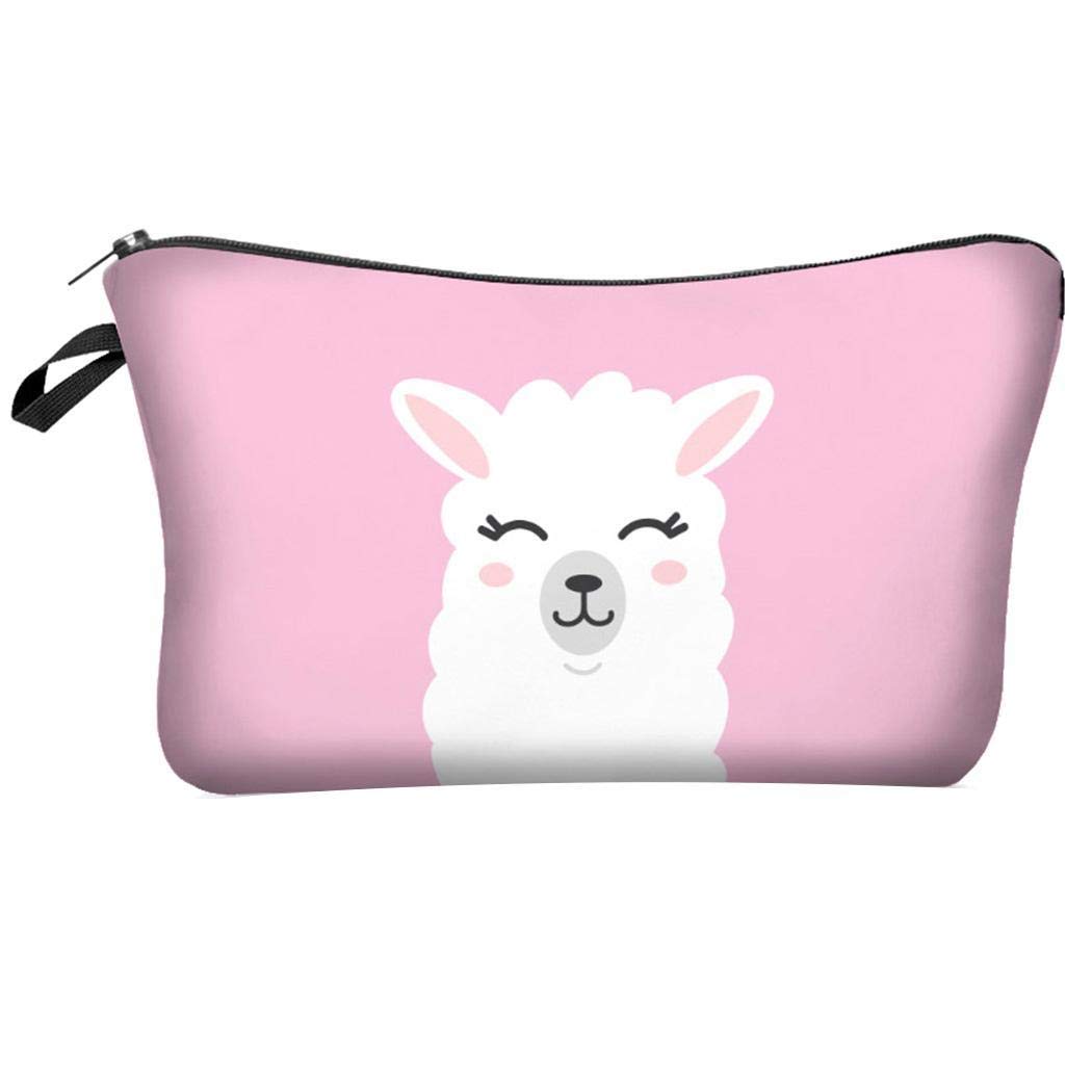 Cute Animal Print Cosmetic Bag - Waterproof Makeup Pouch with Zipper for Travel, Gym & Toiletries Storage | Perfect for Women & Teens