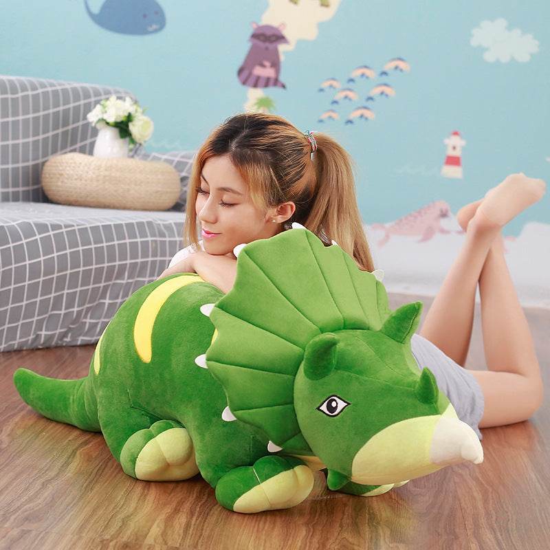 Giant Tricia the Triceratops Dinosaur Stuffed Animal - Large Soft Plush Toy for Kids, Perfect for Cuddling, Decor, and Dinosaur Themed Parties