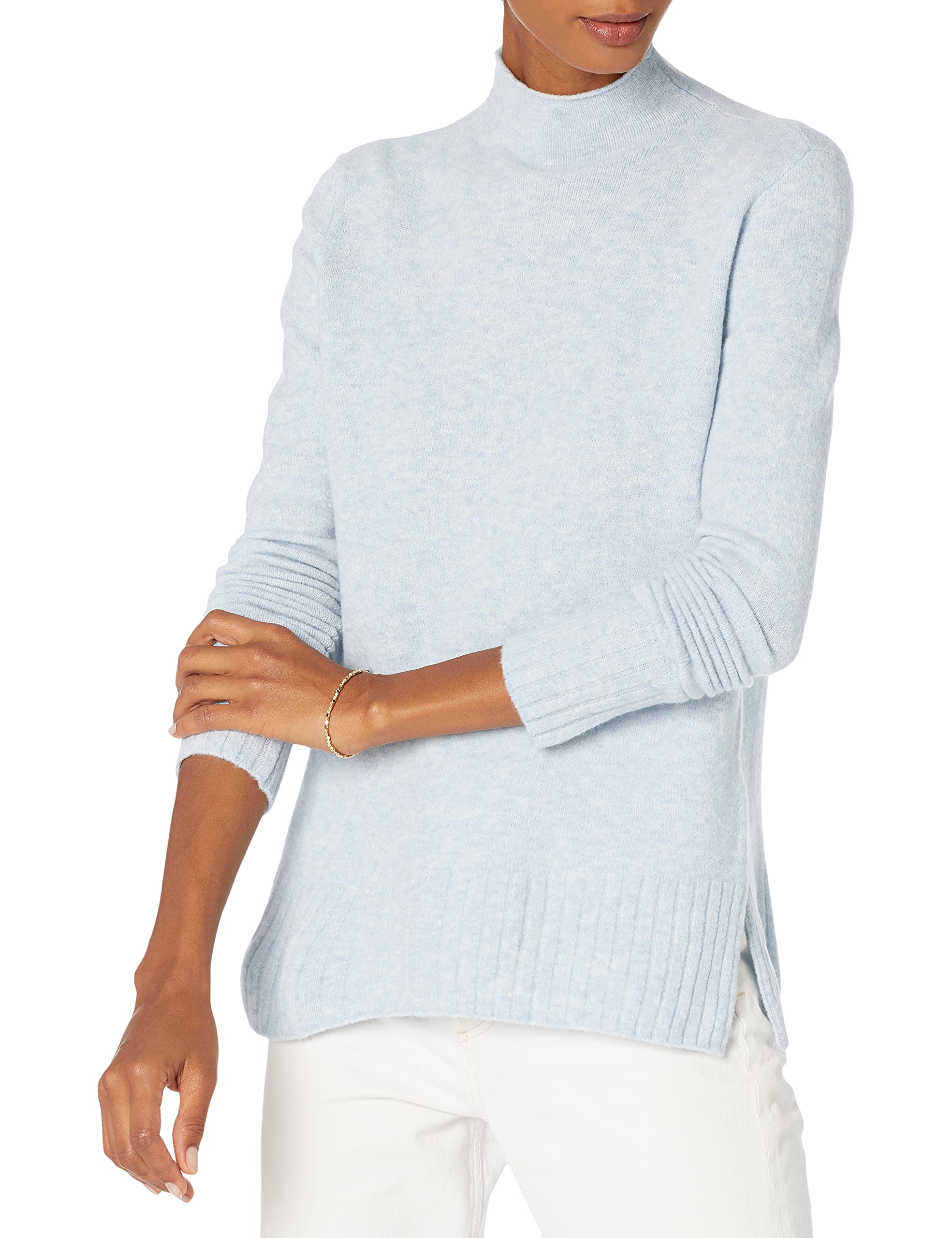 Goodthreads Women's Mid-Gauge Stretch Funnel Neck Sweater - Soft Winter Pullover for Casual Outfits & Office Wear | Cozy Layering Essential for Fall & Winter Seasons