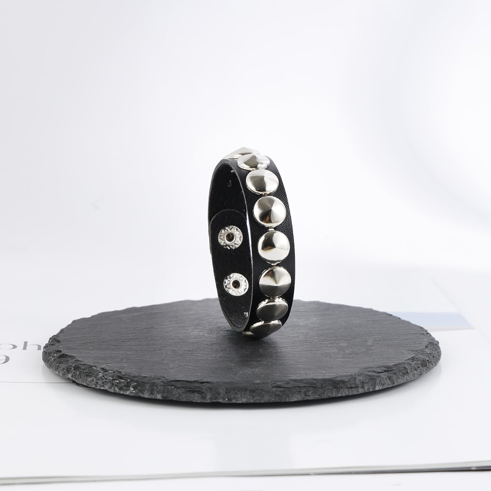 Trendy MILAKOO Punk Leather Bracelet for Men & Women - Adjustable Spiked Cuff Wristband with Rivets | Perfect for Hip Hop Fashion, Rock Concerts & Gothic Style