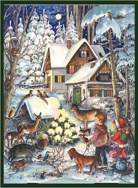 Traditional German Advent Calendar - Medium Size with Old World Villages & Nature Scenes | Perfect for Christmas Countdown, Holiday Decor & Gift Giving