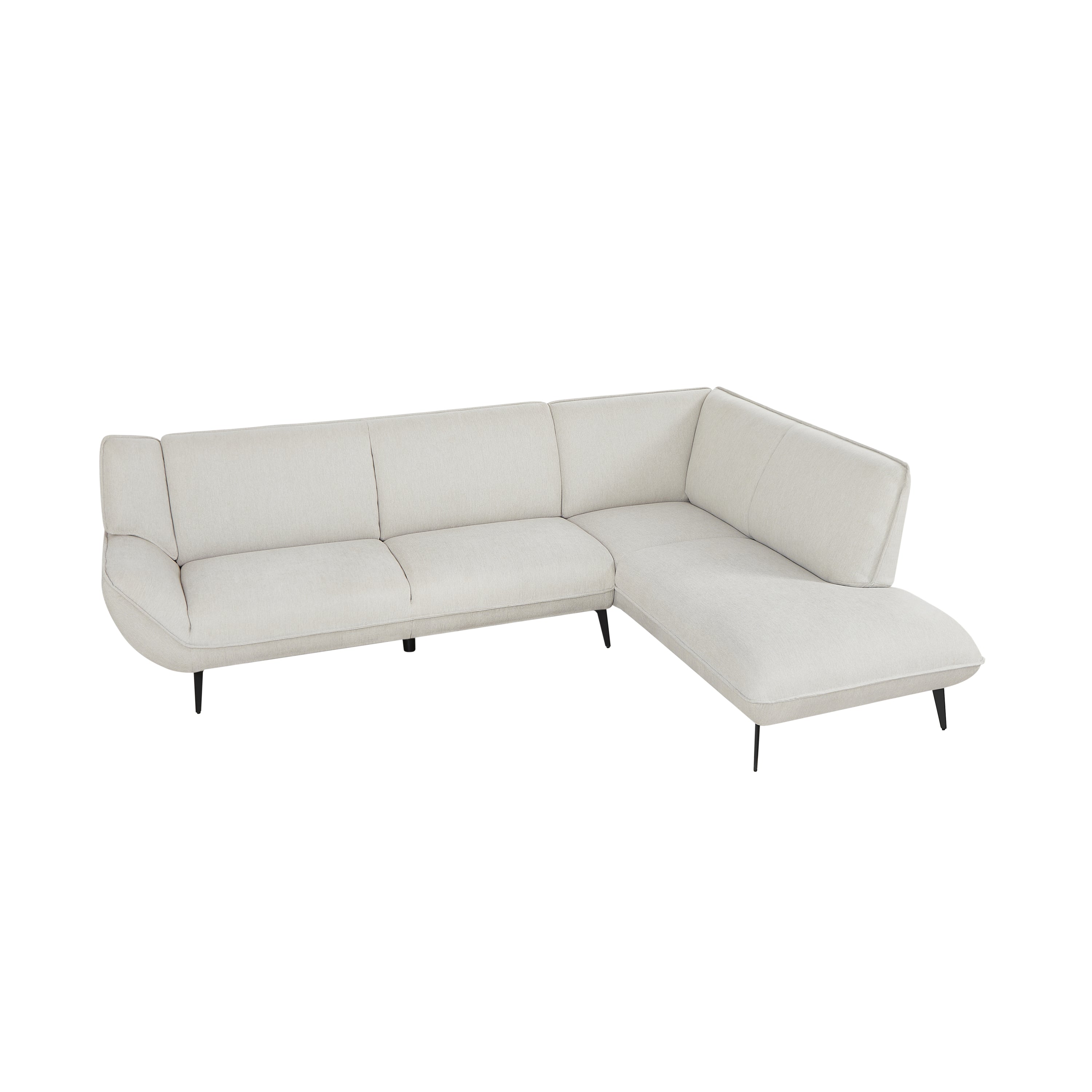 106-Inch Large Beige Two-Tone Blend Fabric Sofa with High Rebound Seat - Luxurious Comfort for Living Room, Family Room & Home Theater