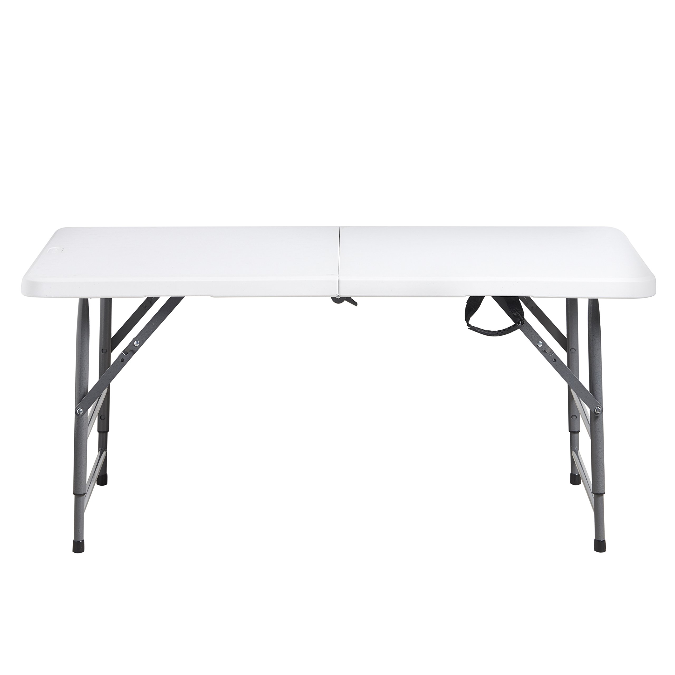 VonHaus 4ft Folding Table with Adjustable Height - Portable Picnic, Camping, BBQ & Tailgate Table - 440lbs Weight Capacity - Coated Steel & Durable Plastic - Perfect for Outdoor, Garden, Beach & Home Use
