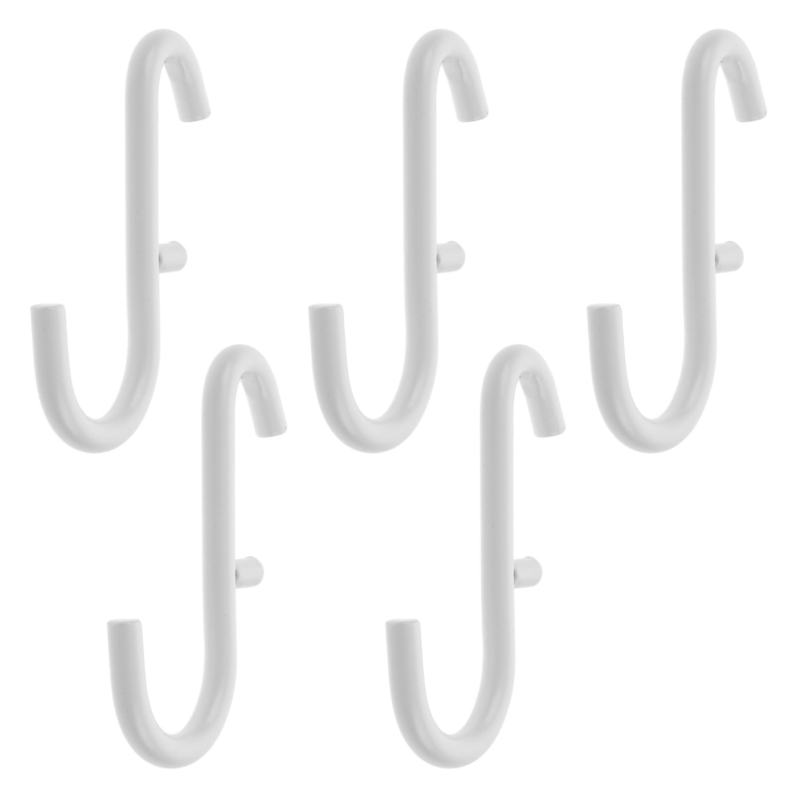 BUGUUYO 5 Pack Pegboard Hooks - Heavy Duty Iron Wall Mount Hooks for Garage, Kitchen & Bedroom Organization - White Storage Hanging Hooks for Tools, Utensils & Home Decor