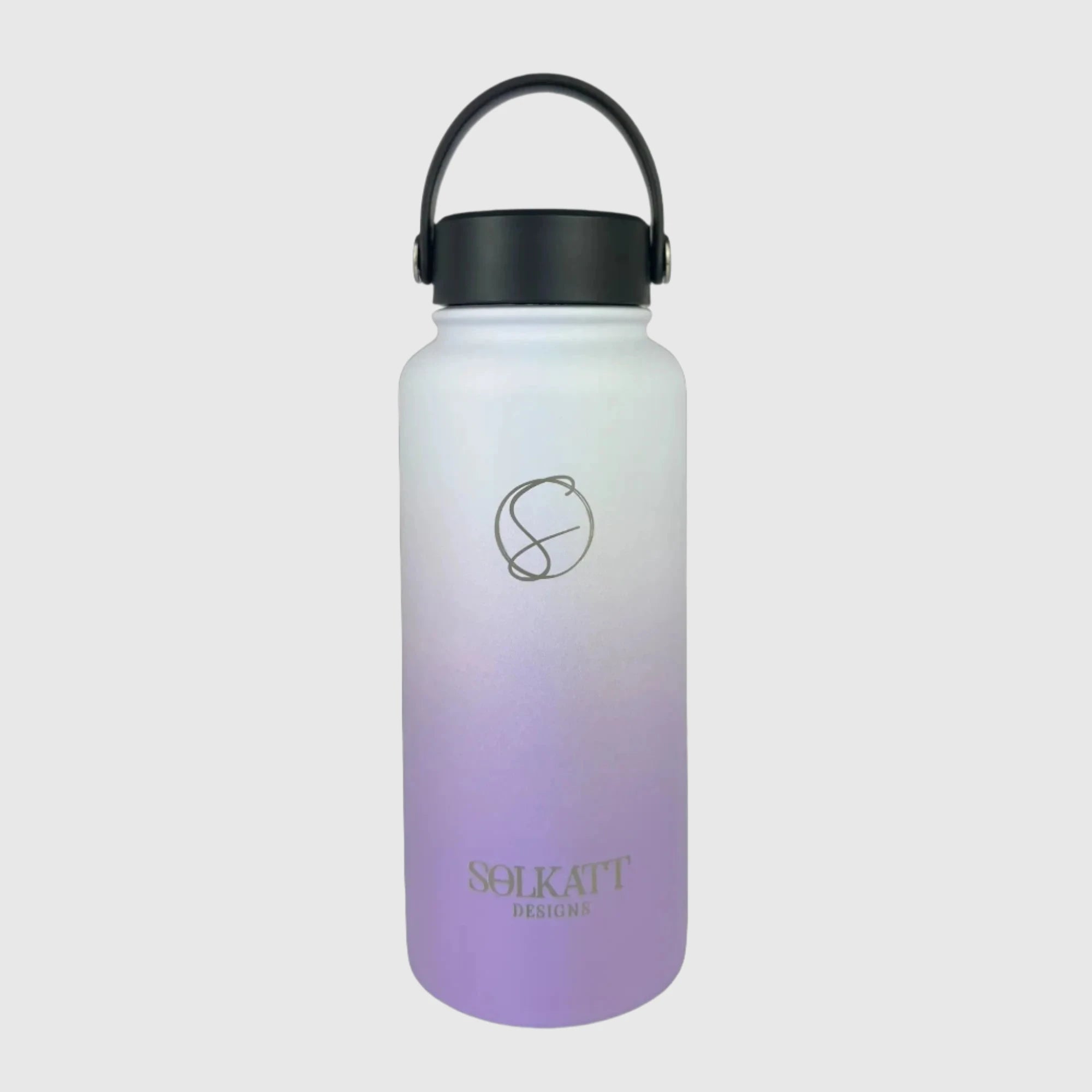 Lavender Lilac Stainless Steel Insulated Water Bottle 32oz (950ml) - Keeps Drinks Hot & Cold for Hours - Perfect for Hiking, Gym, Office & Travel