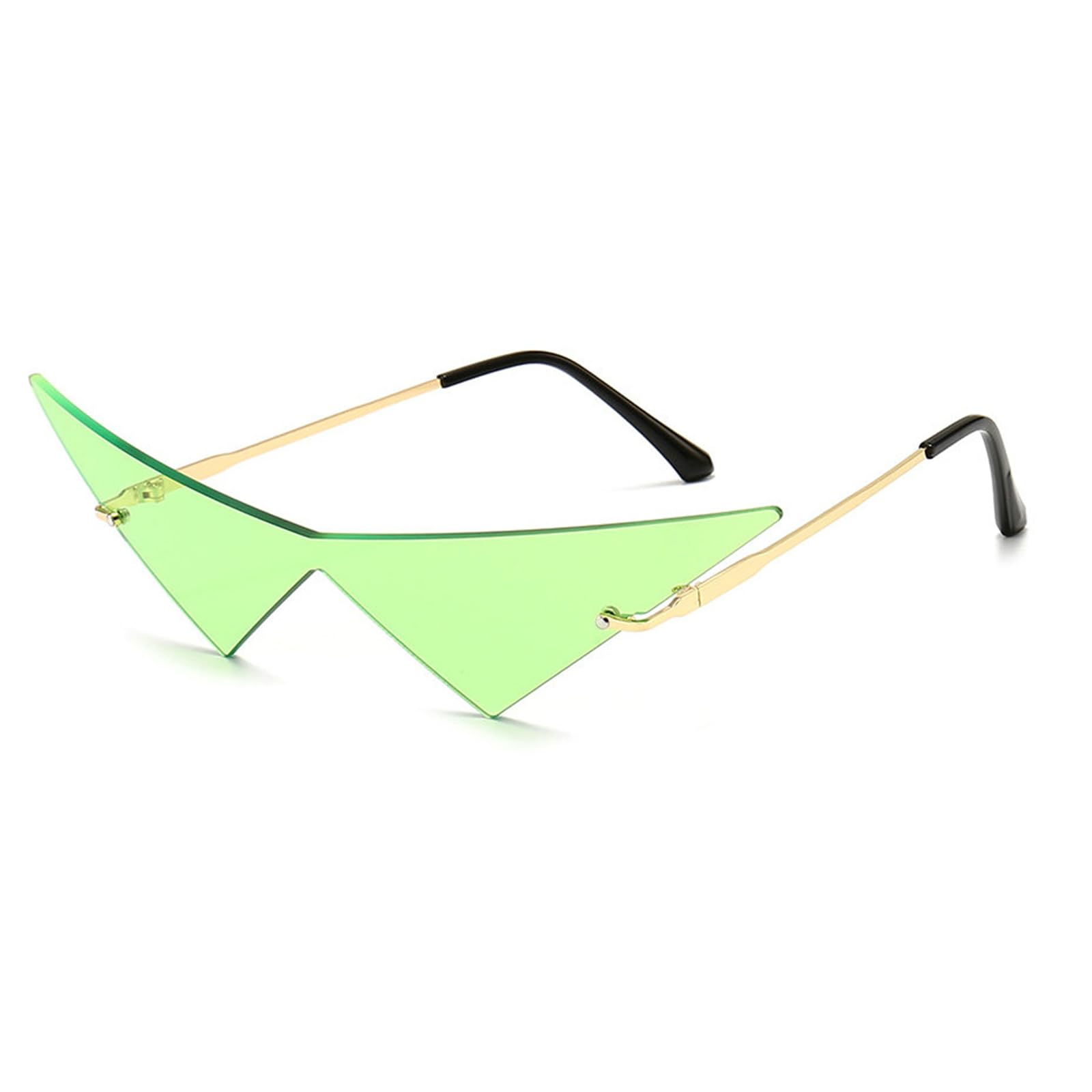 Trendy Frameless Triangle One Piece Sunglasses for Women & Men - UV Protection Ocean Lens for Beach, Party, Prom & Outdoor Activities