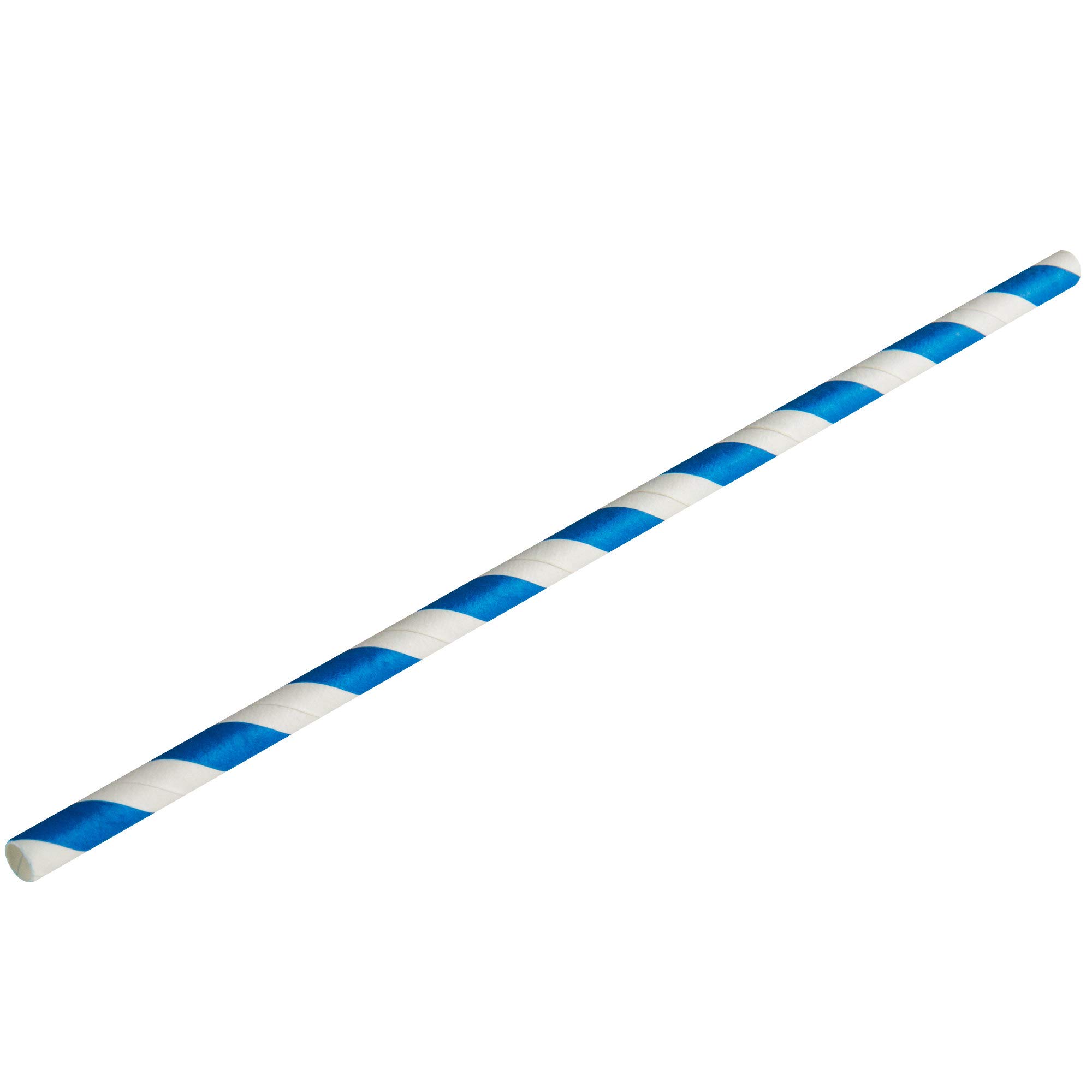 Eco-Friendly Blue Stripe Jumbo Paper Straws 7 3/4