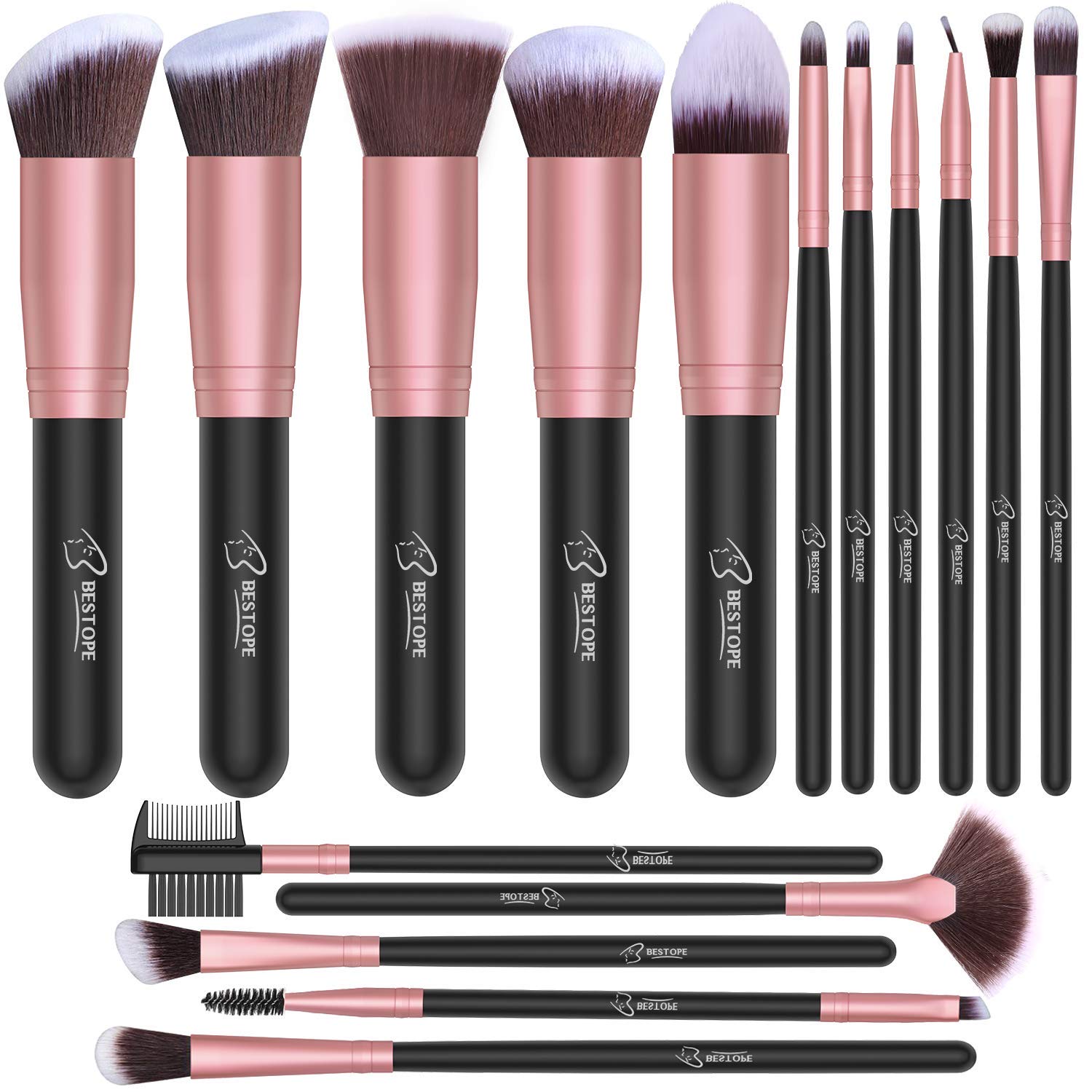 10-Piece Professional Makeup Brush Set - Soft Synthetic Bristles for Foundation, Blending, Eyeshadow & Contouring - Perfect for Travel, Home & Professional Makeup Artists