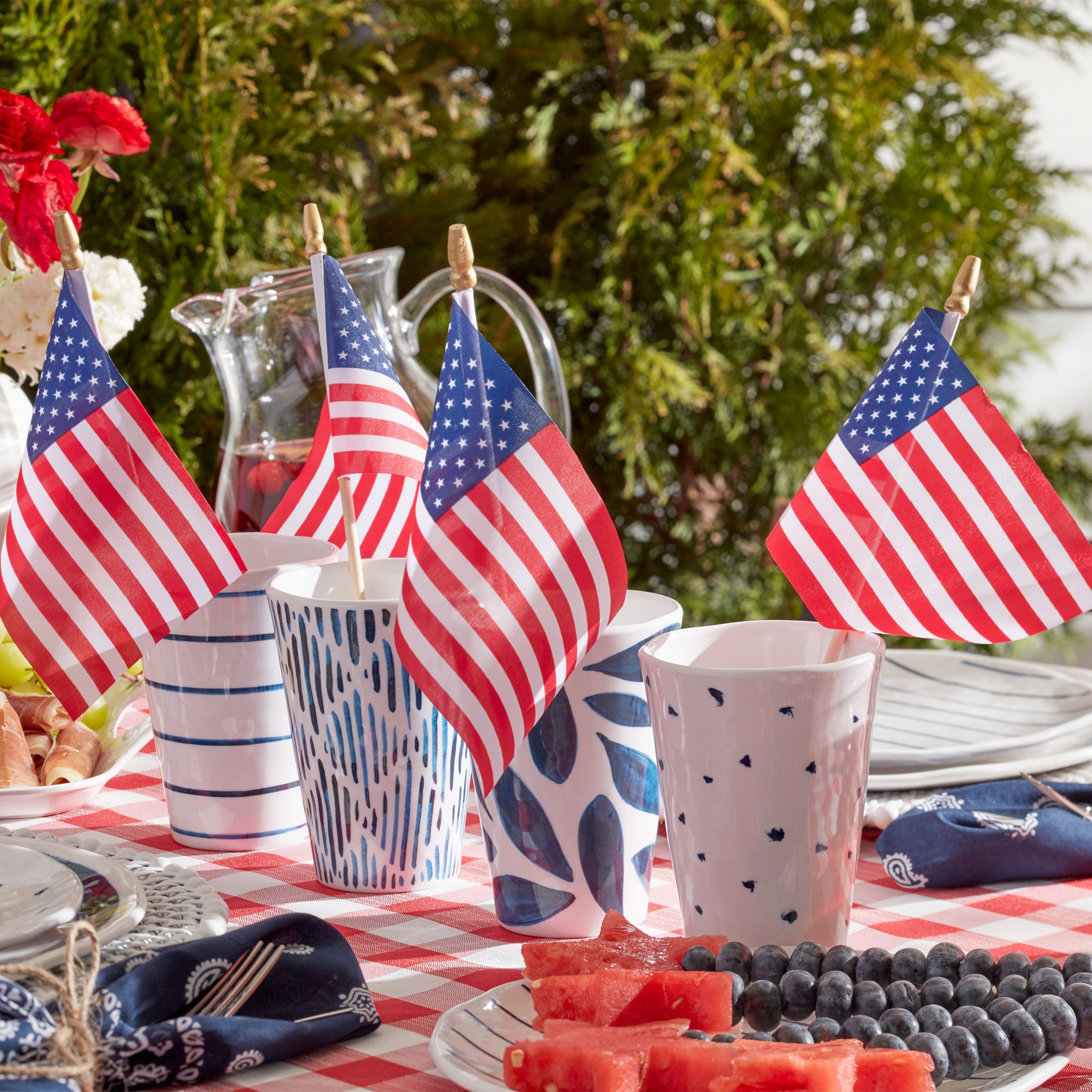 Premium Blue Bay Melamine Tumblers - Set of 4 Unbreakable Cups for Outdoor, Picnic, Pool Party & Home Use