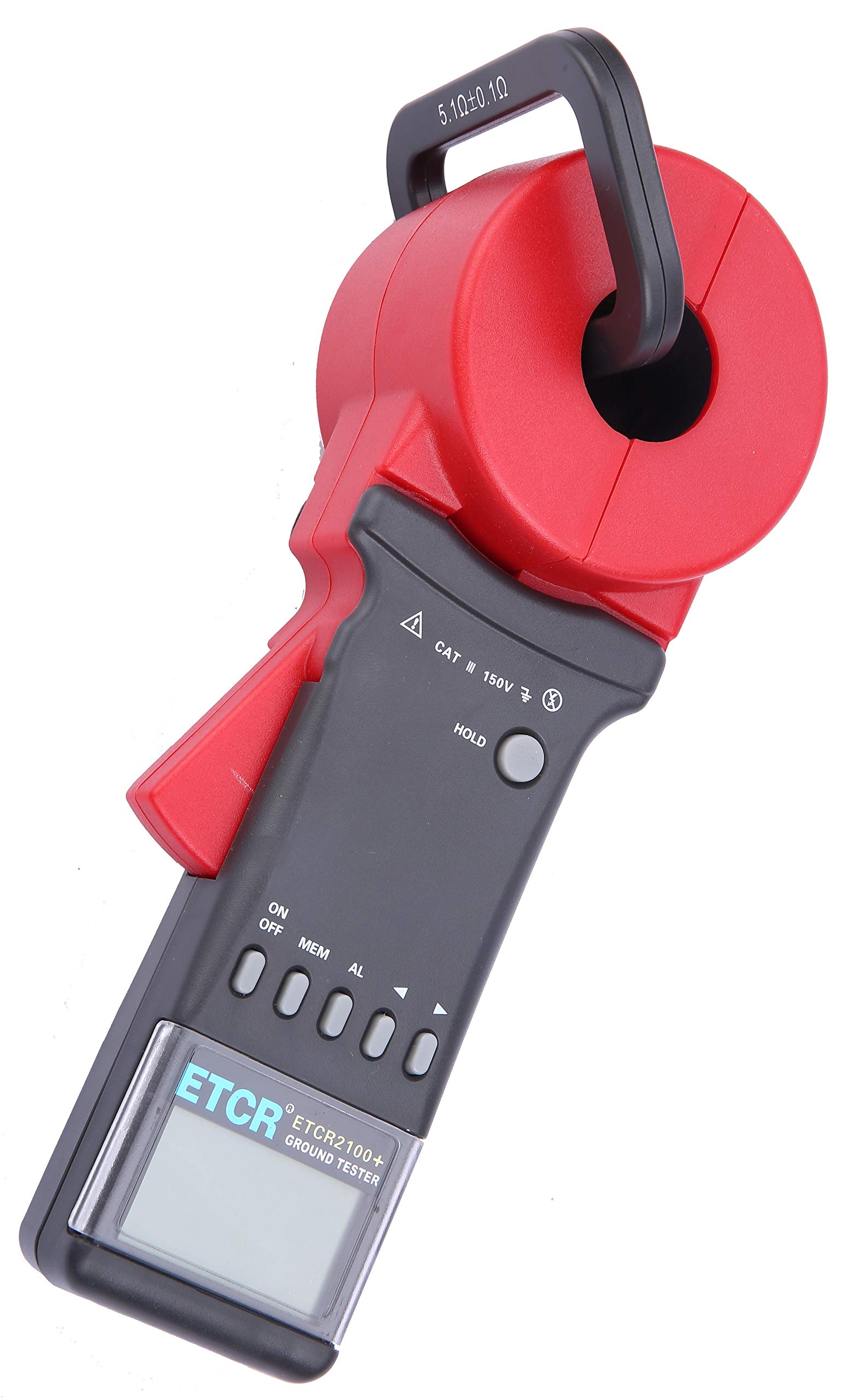 ETCR2100+ Digital Clamp Ground Resistance Tester - 0.010Ω to 1200Ω Earth Resistance Meter with Double Insulation - Perfect for Electricians, Solar Panel Installations & Industrial Electrical Maintenance