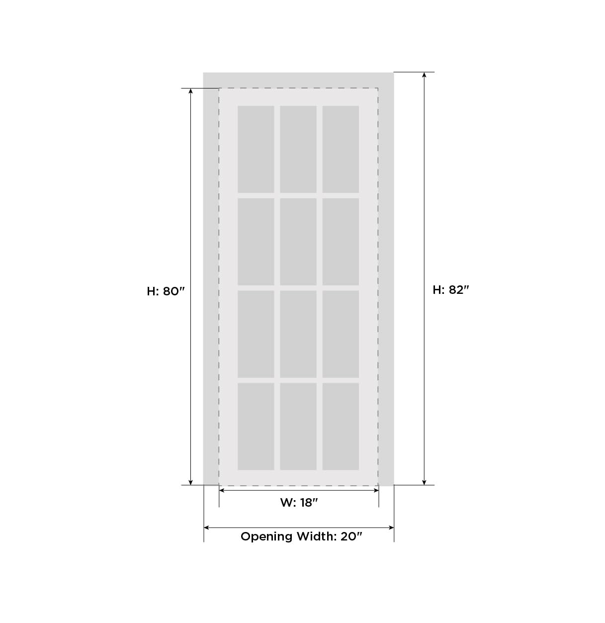 SARTODOORS - 18x80 Inch White Silk Quadro 4115 Single Panel Interior Door with Hardware for Pantry, Kitchen, Bathroom & Bedroom | Durable Solid Frame Trims | Perfect for Home Renovation & Room Dividers