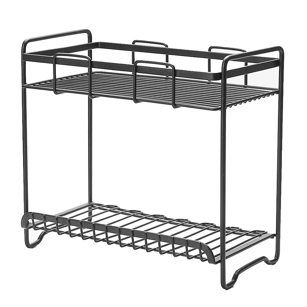 Premium Wrought Iron Standing Shelf - Wall Mount Bathroom Storage Rack for Toilet, Vanity & Shower Organization | Space-Saving Home Decor for Small Bathrooms & Apartments