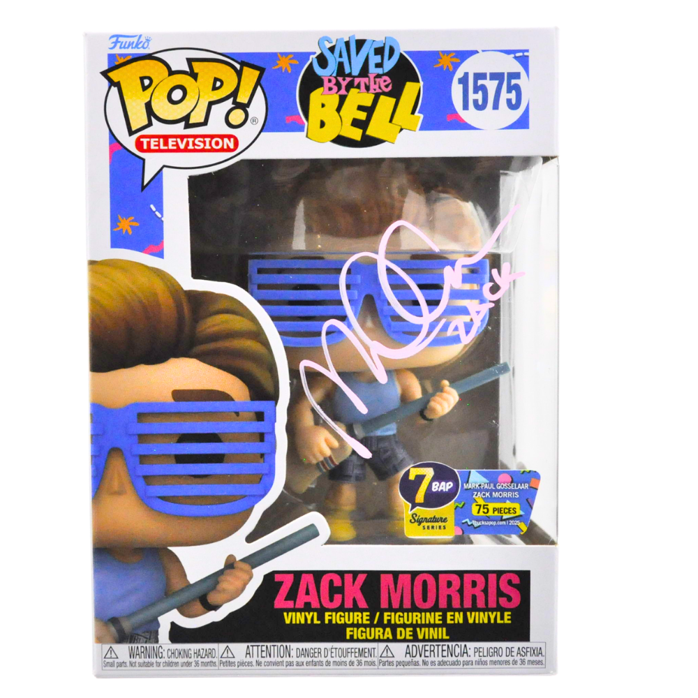Mark Paul Gosselaar Autographed Zack Morris Pop! Vinyl Figure - Limited Edition 1575/75 (Saved by the Bell Collectible) - Perfect for TV Memorabilia Displays & 90s Nostalgia Collections